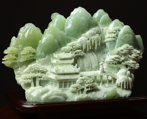 Natural jadeite, finely crafted pavilions and pavilions - step by step