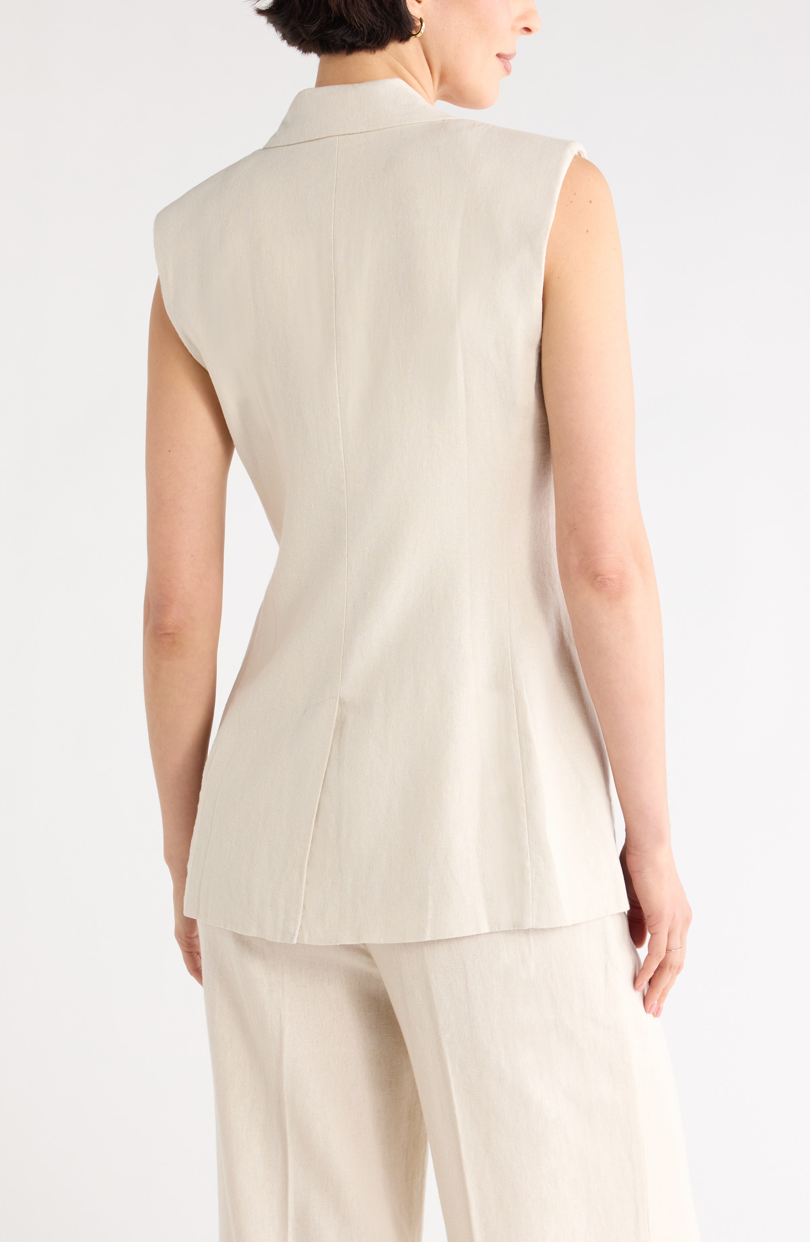 NORDSTROM RACK Classic Fit Linen Blend Vest