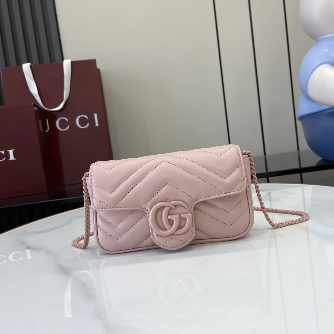Gucci Pink Marmont GG Supreme Canvas Shoulder Bag product photo from LabelPicks