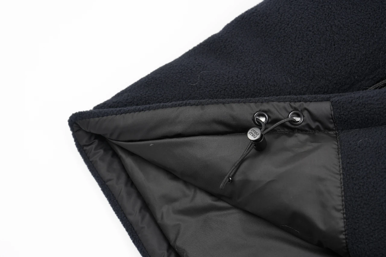 Miu Miu Black Fur Collar Embroidered Down Jacket product photo from LabelPicks