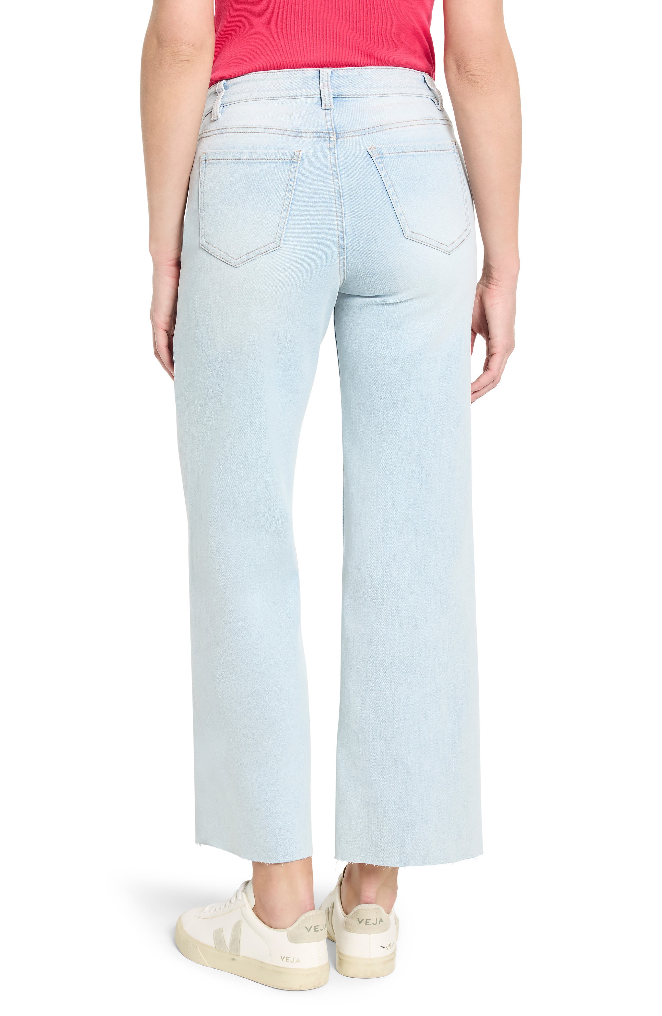 NIC+ZOE Weekend Raw Hem Ankle Wide Leg Jeans