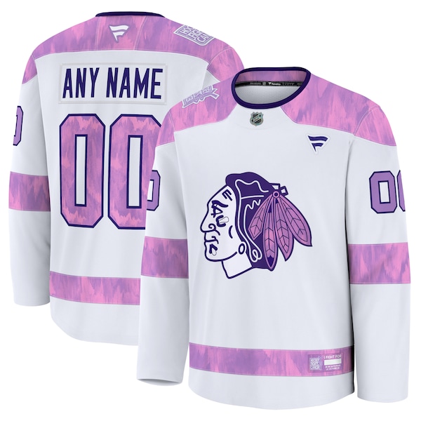 Chicago Blackhawks  2024 Hockey Fights Cancer Custom Practice Jersey - White
