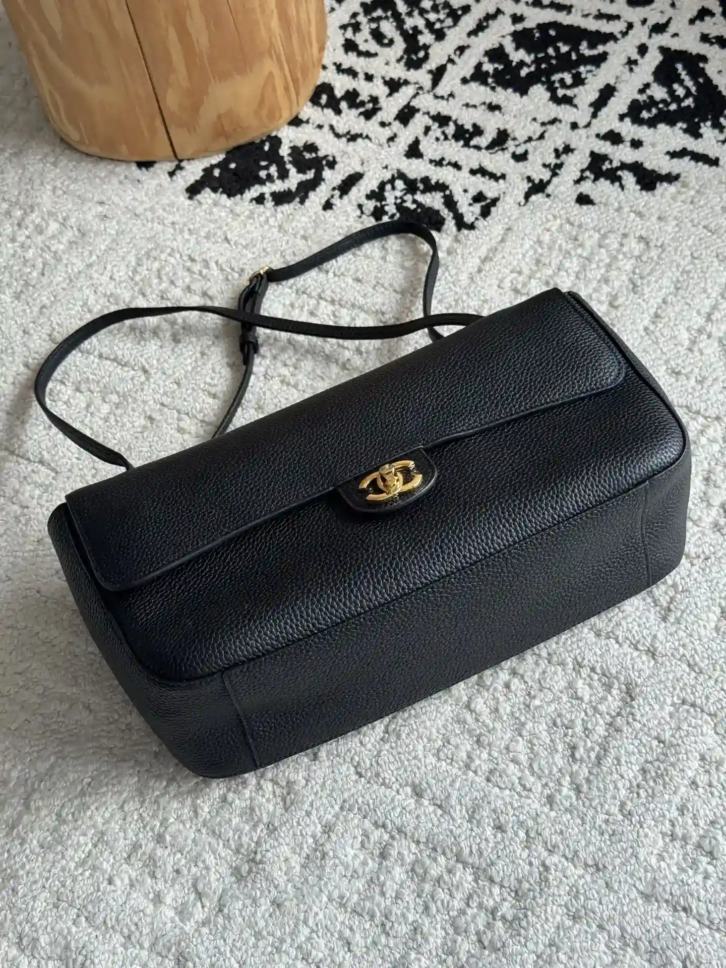 Chanel Burgundy Classic Flap Grained Leather Shoulder Bag product photo from LabelPicks