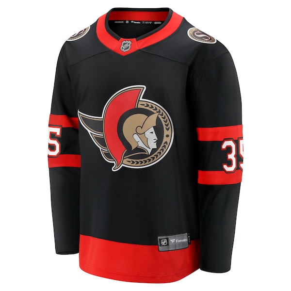 Linus Ullmark Ottawa Senators  Home Premier Breakaway Player Jersey - Black