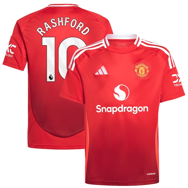 Marcus Rashford Manchester United adidas Youth 2024/25 Home Replica Player Jersey - Red