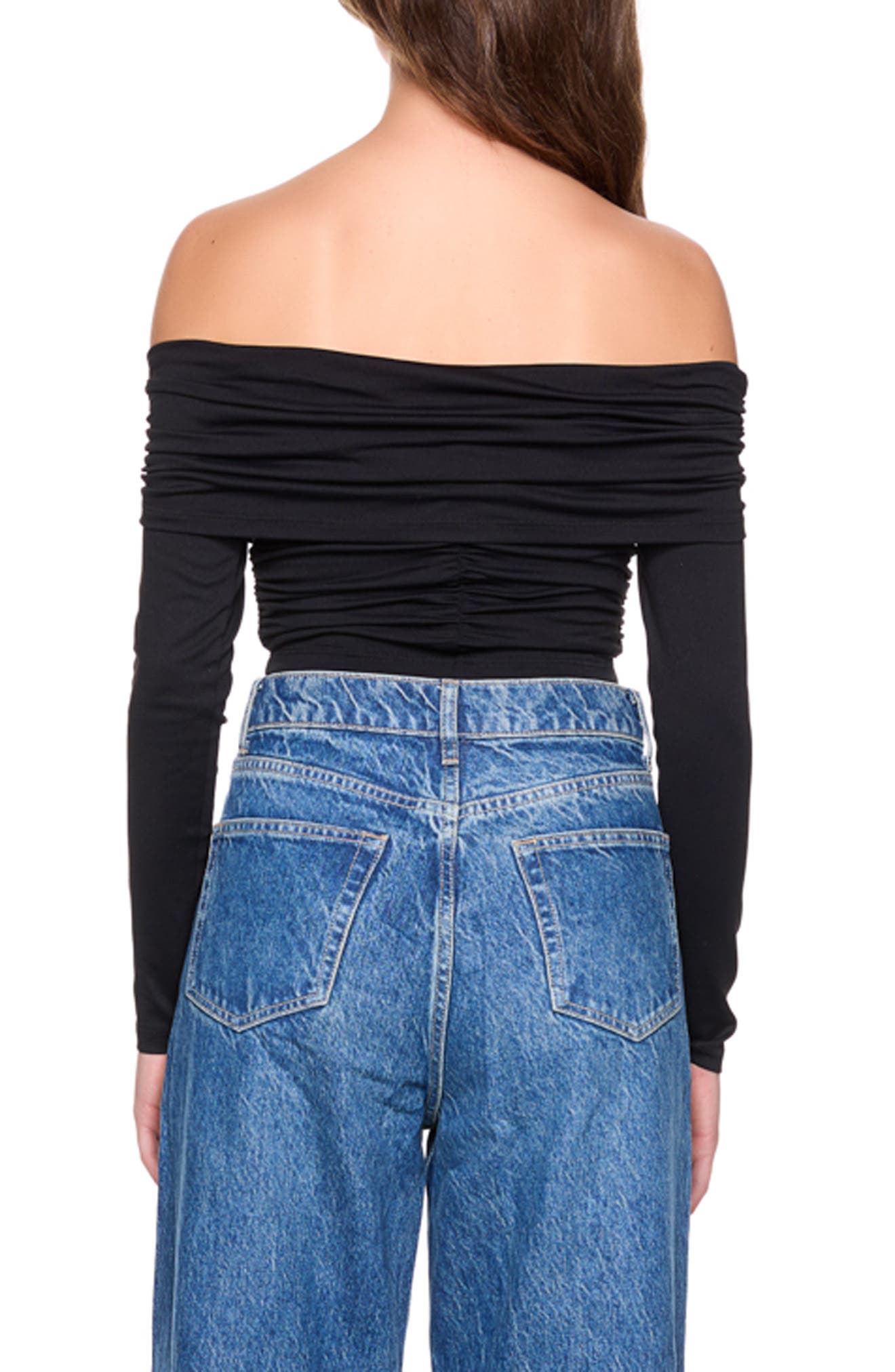 Susana Monaco Off the Shoulder V-Wire Knit Top