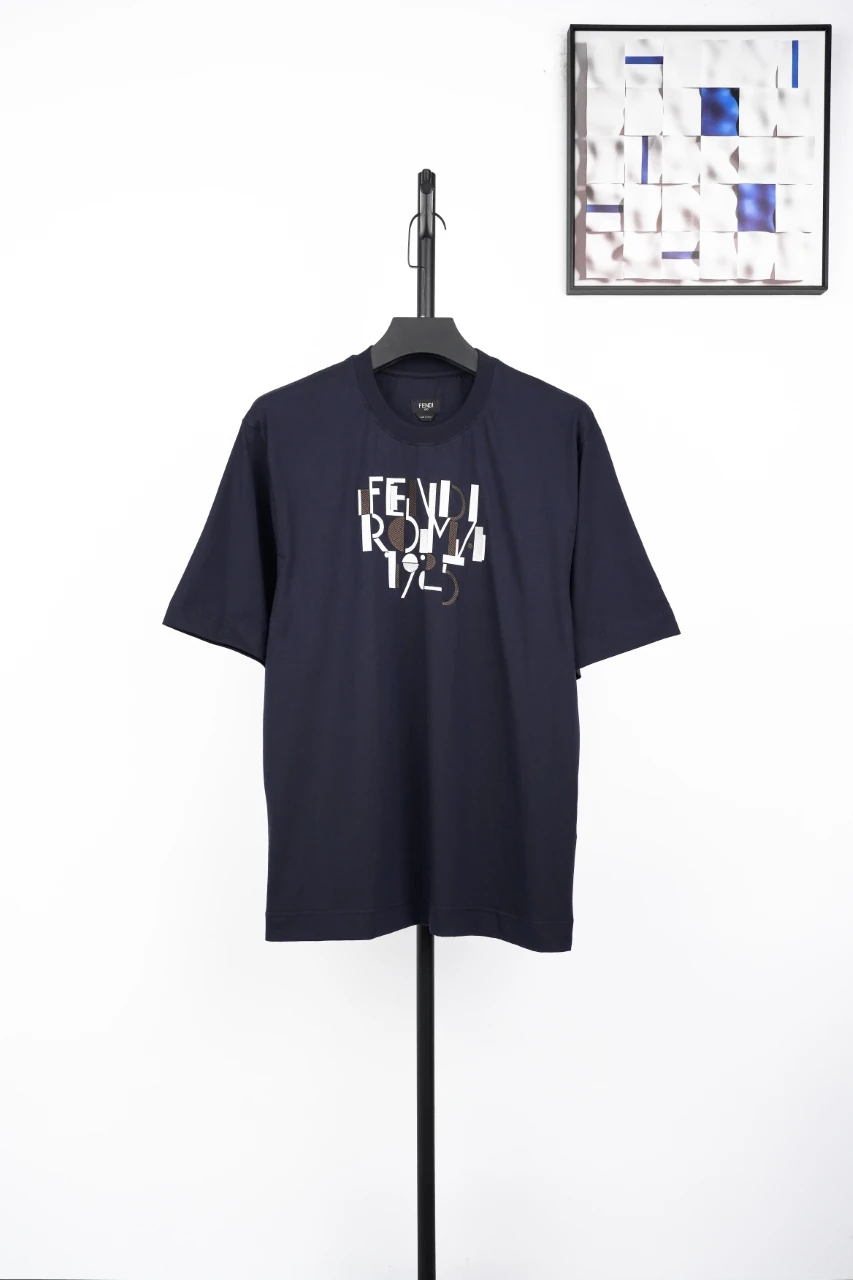 Fendi Navy Anniversary Lettering T-Shirt product photo from LabelPicks