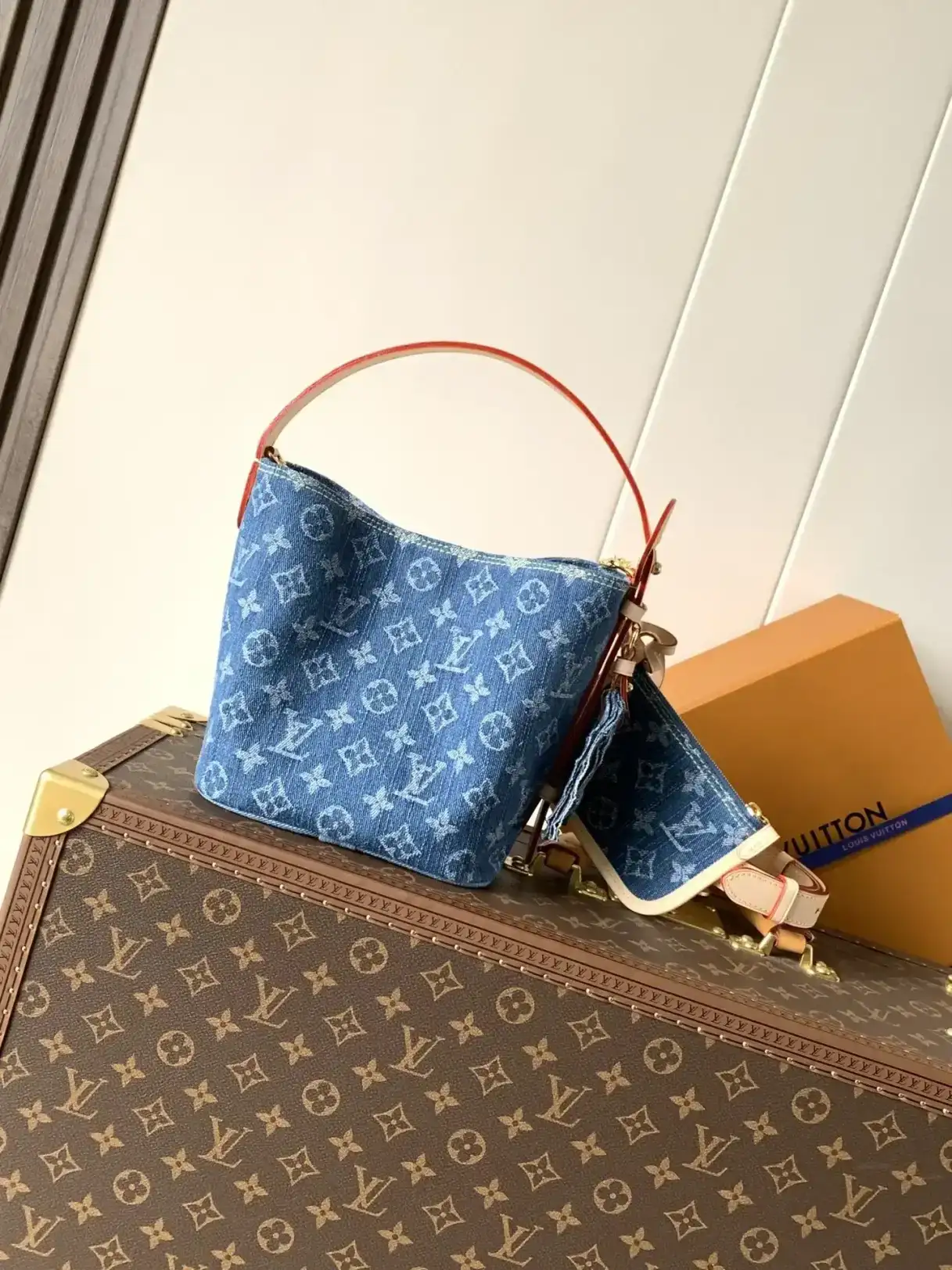 Louis Vuitton Blue Calfskin Bucket Bag product photo from LabelPicks