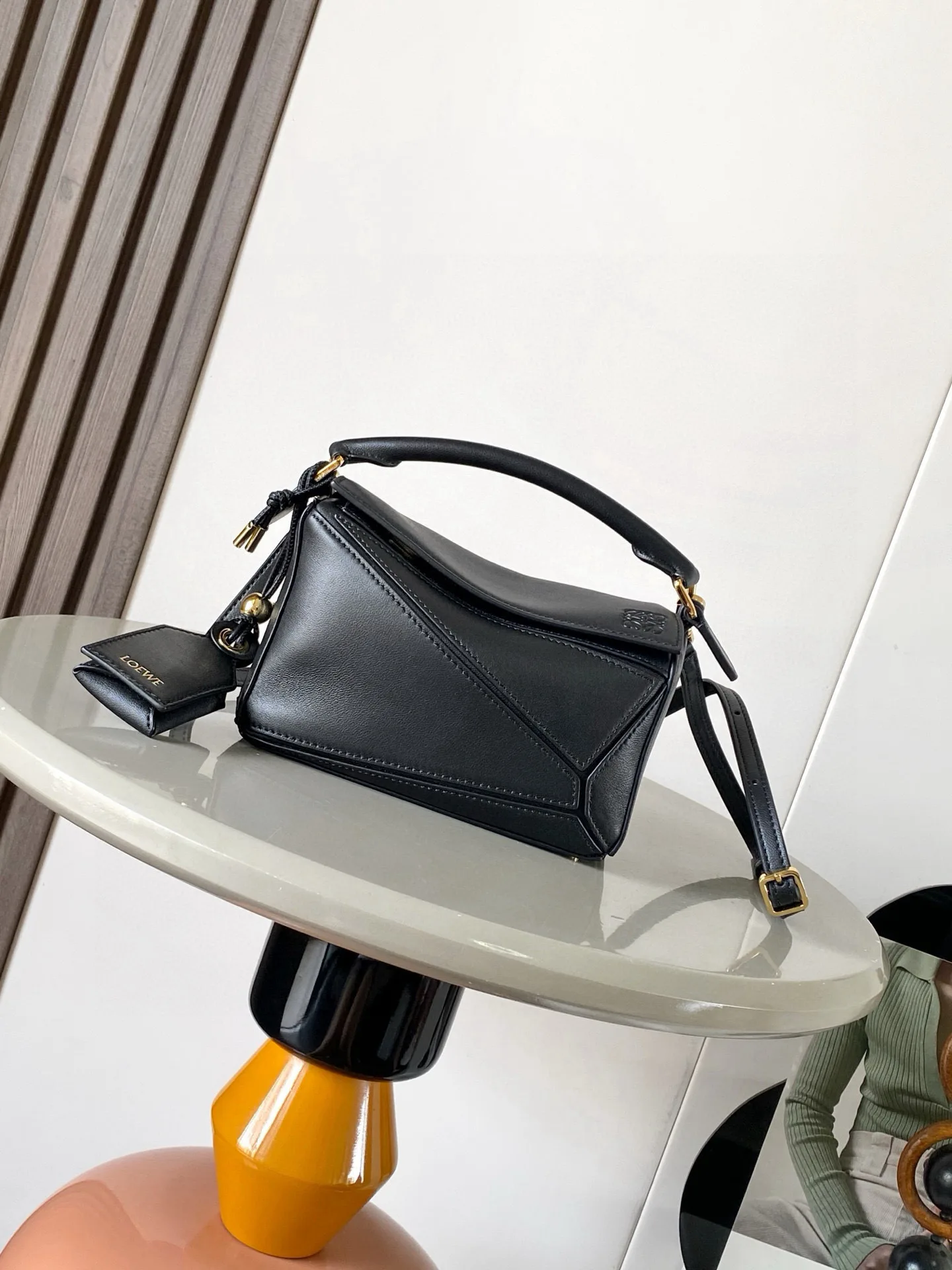 Loewe Puzzle Black Lambskin Top Handle Bag product photo from LabelPicks