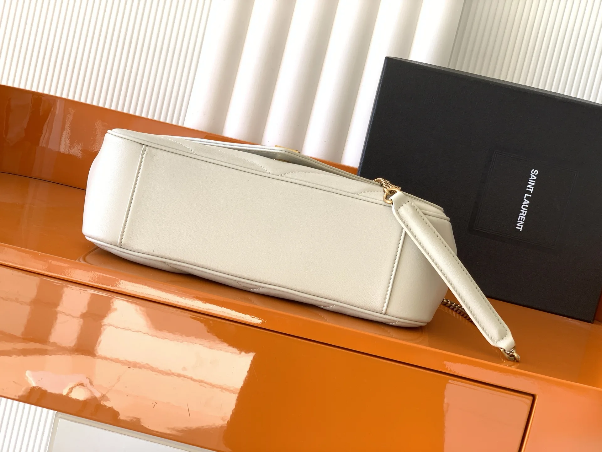 Saint Laurent White Loulou Lambskin Shoulder Bag product photo from LabelPicks