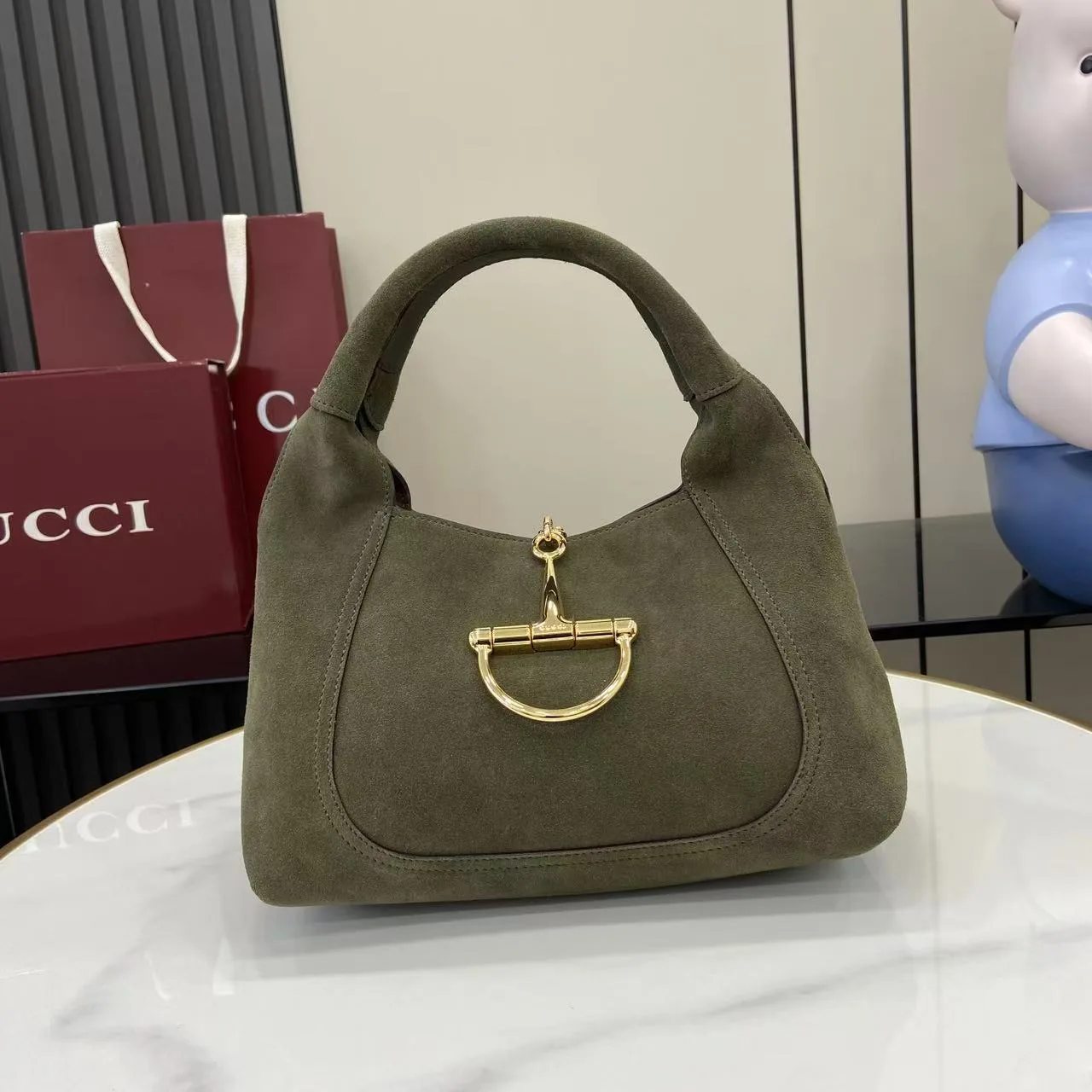Gucci Green Suede Leather Shoulder Bag product photo from LabelPicks