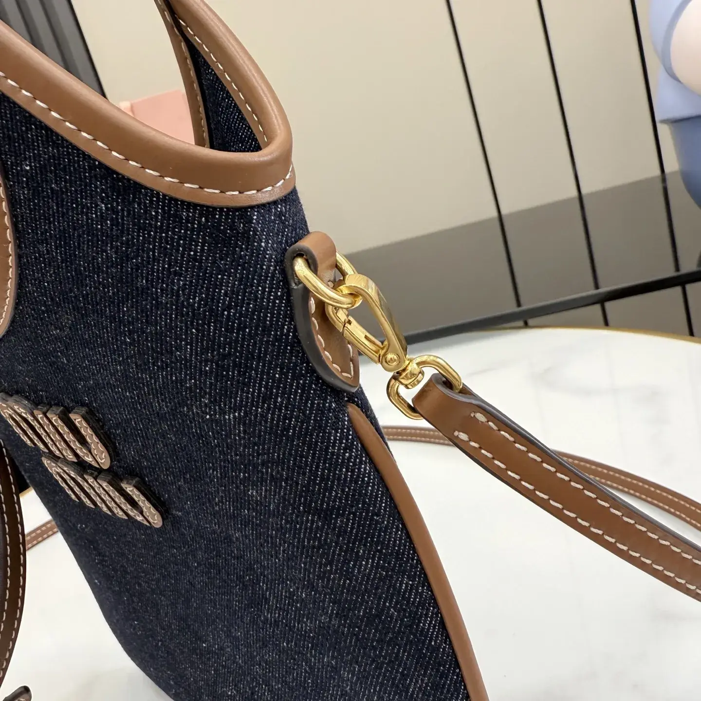 Miu Miu Brown Denim Tote Bag product photo from LabelPicks