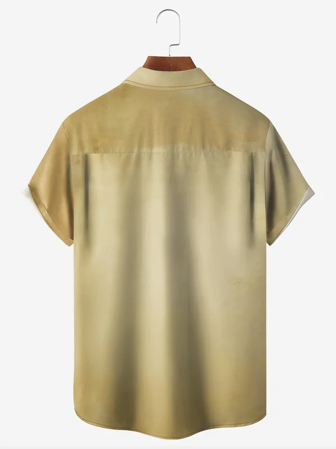 Parrot Chest Pocket Short Sleeve Hawaiian Shirt