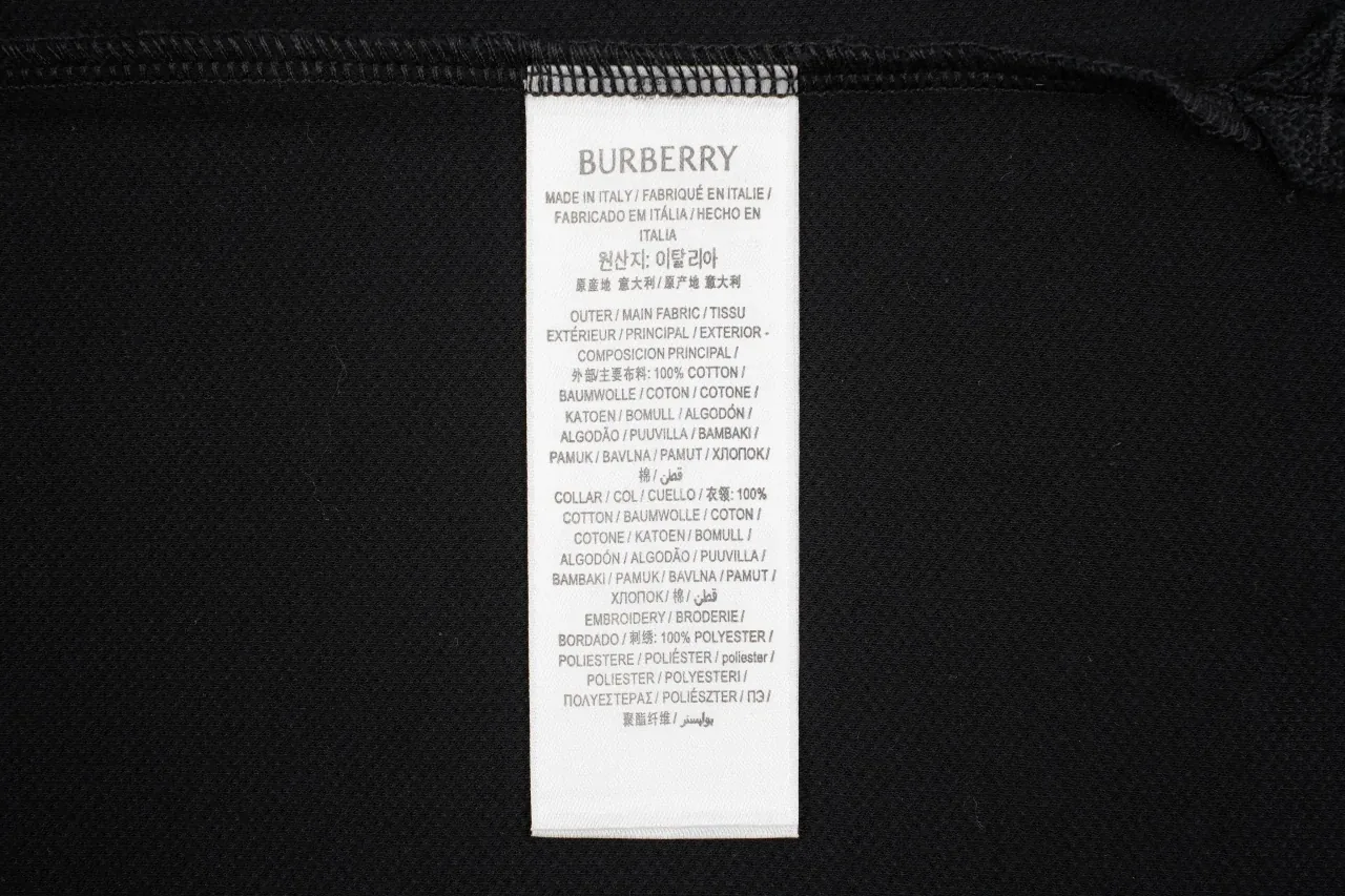 Burberry Black Check Collar Long Sleeve Polo Shirt product photo from LabelPicks