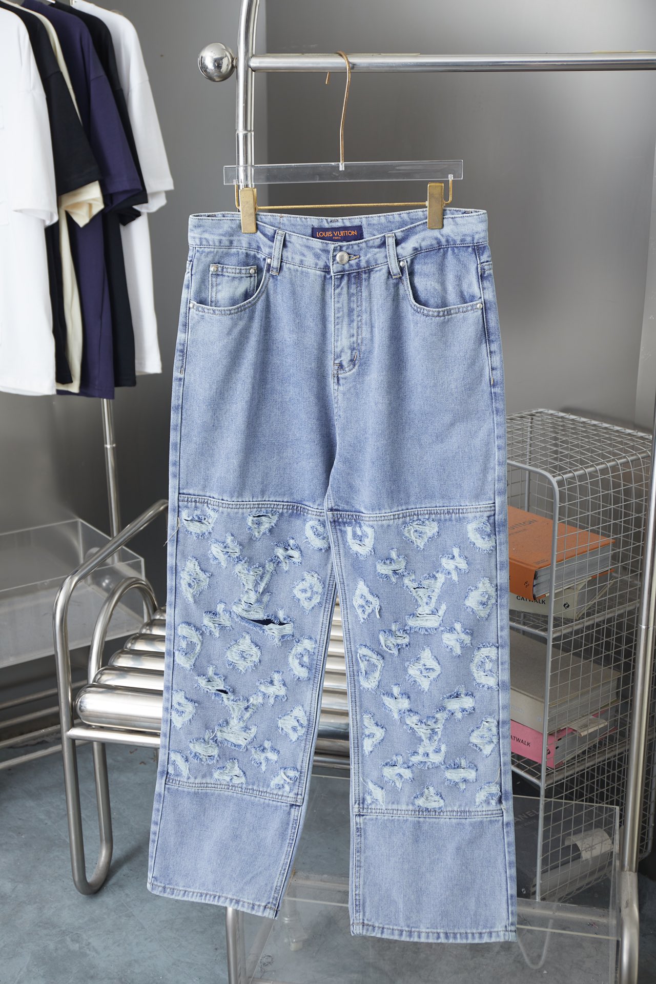 Jacquard Embroidery Letters Jeans