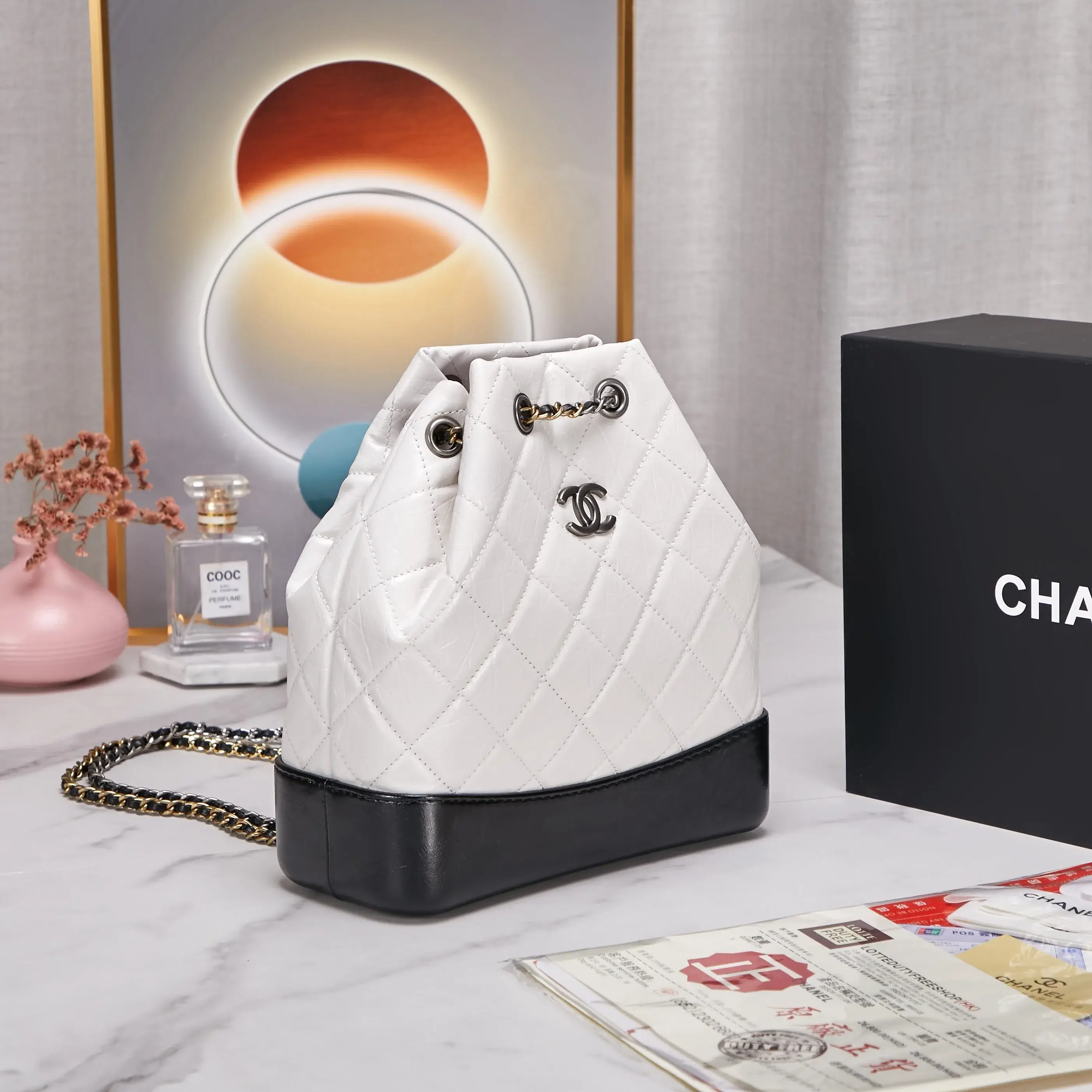 Chanel Gabrielle White Calfskin Backpack product photo from LabelPicks