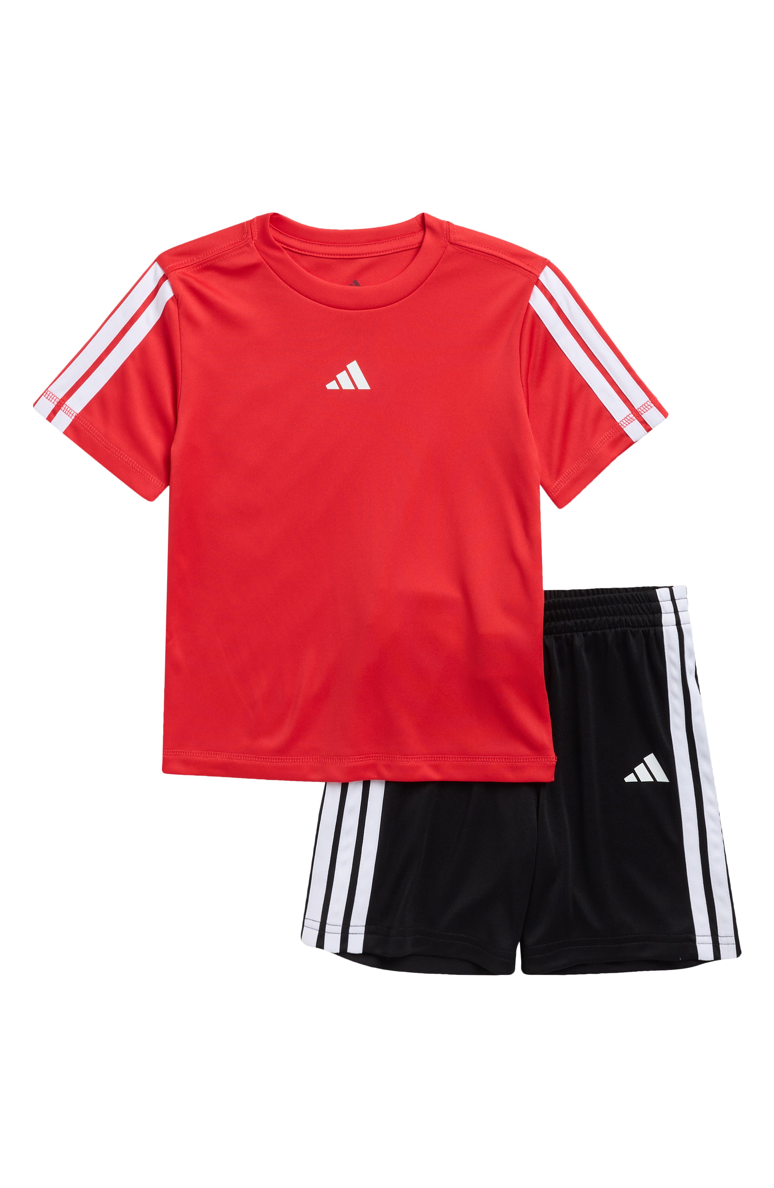 adidas Kids' 3-Stripe T-Shirt & Shorts Set