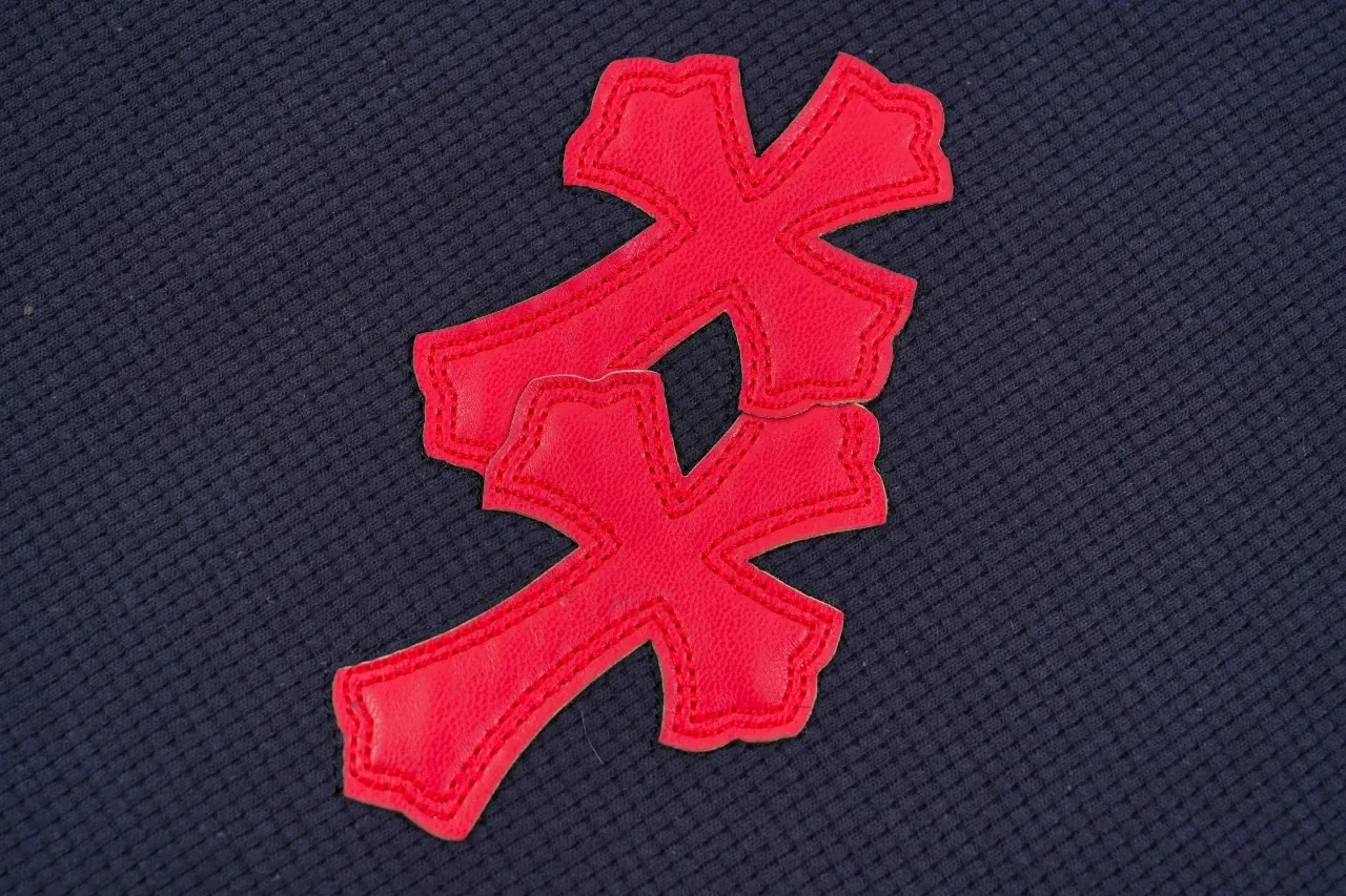 Chrome Hearts Navy Cross Leather Patch Waffle Henley Long Sleeve product photo from LabelPicks