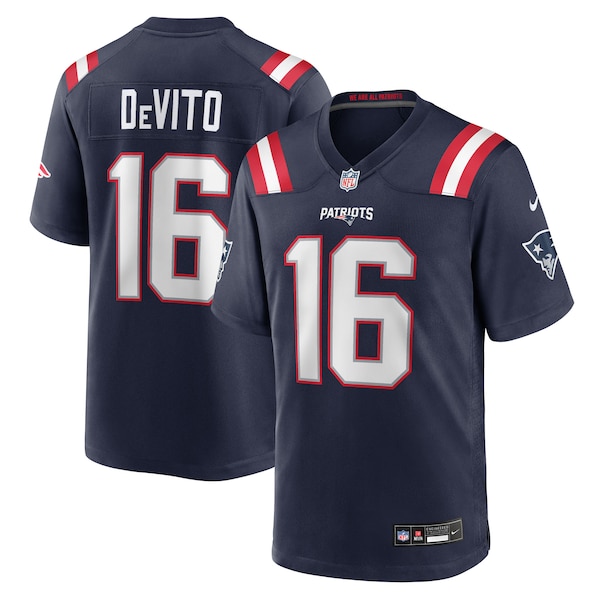Tommy DeVito New England Patriots Nike Team Game Jersey -  Navy