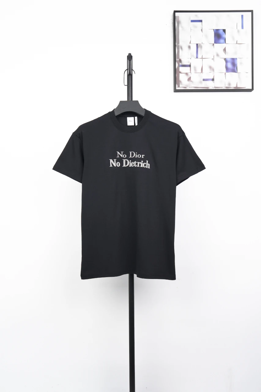Dior Black No Dior Embroidered Crewneck T-Shirt product photo from LabelPicks
