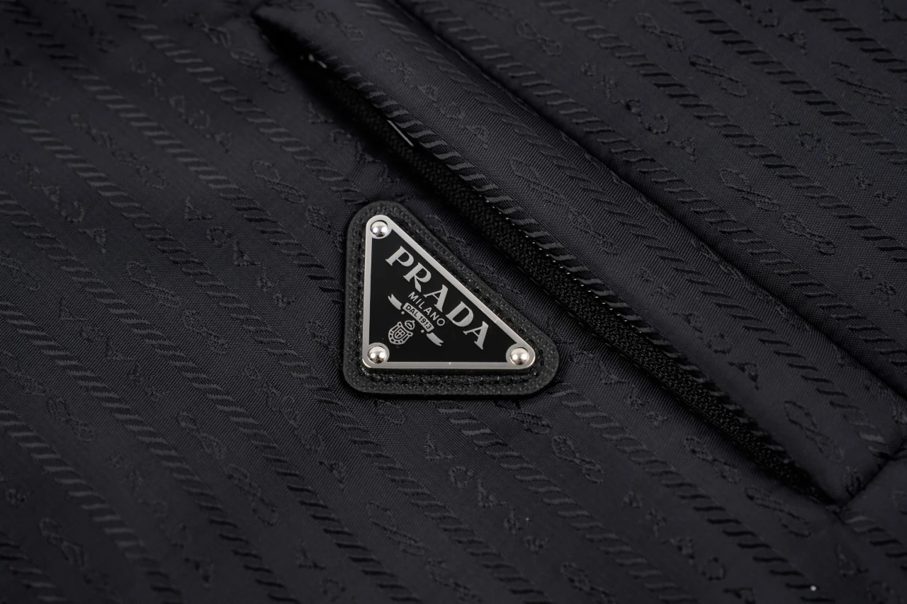 Prada Black Jacquard Triangle Logo Padded Vest product photo from LabelPicks