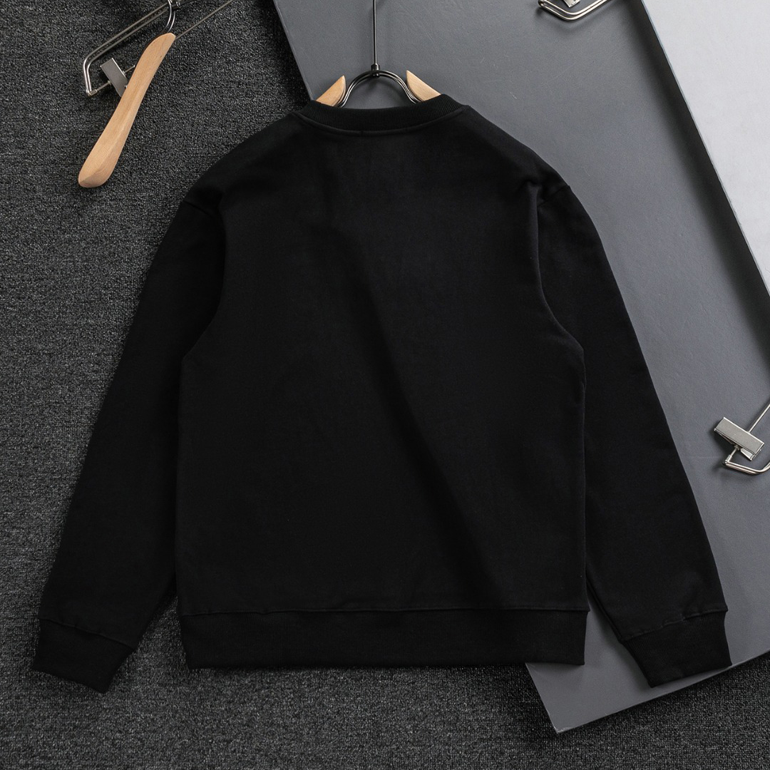 Contrast Color Letters Embroidery Print Long Sleeve Sweatshirt