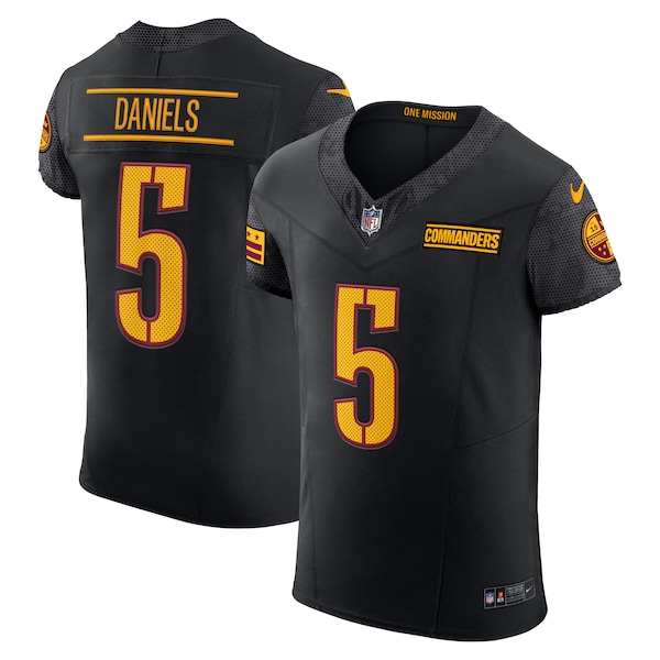Jayden Daniels Washington Commanders Nike Alternate  Vapor F.U.S.E. Elite Jersey - Black/Burgundy