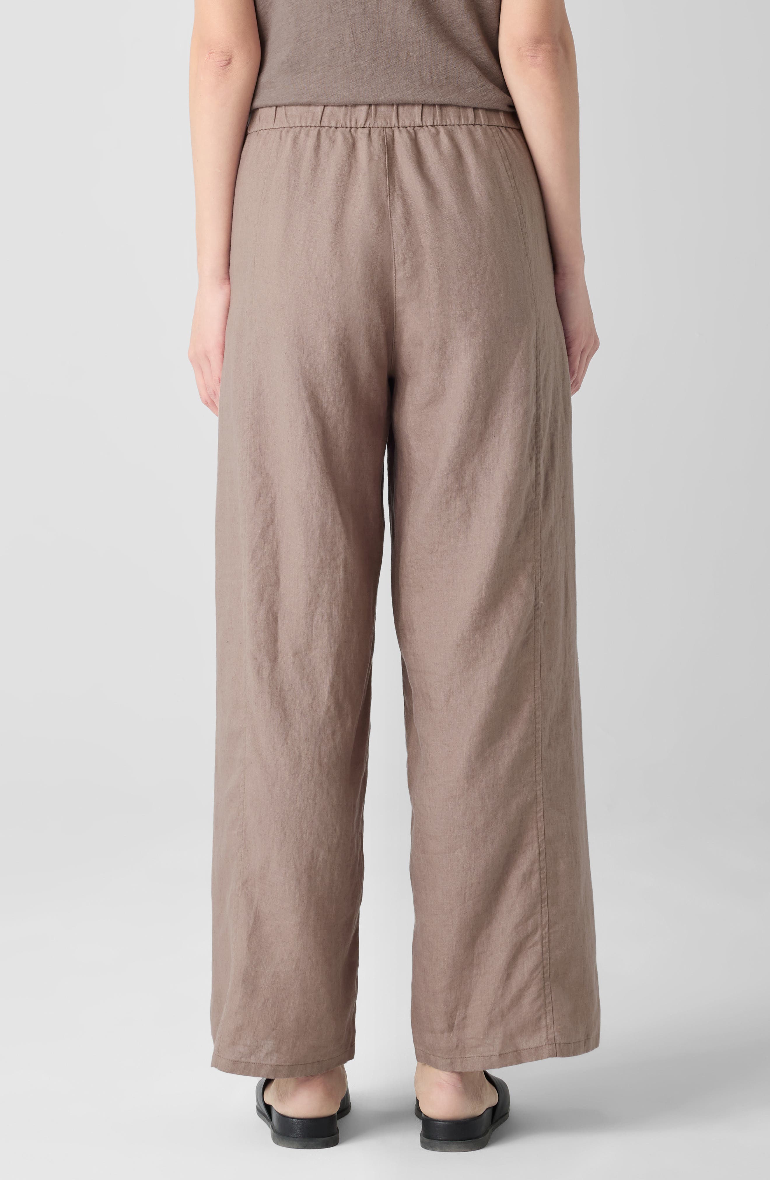 Eileen Fisher Wide Leg Organic Linen Ankle Pants