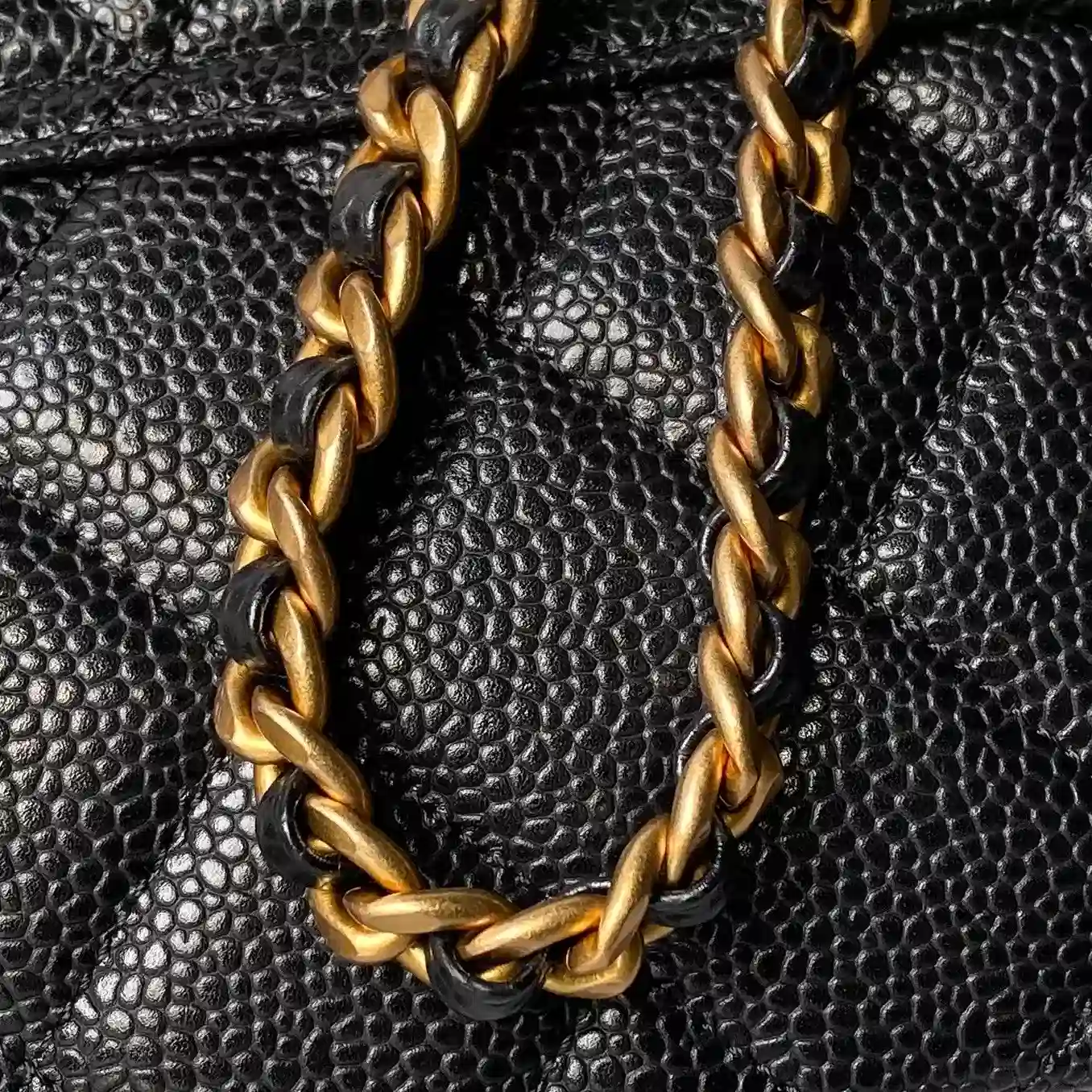 Chanel Gold Grained Leather Crossbody Bag product photo from LabelPicks