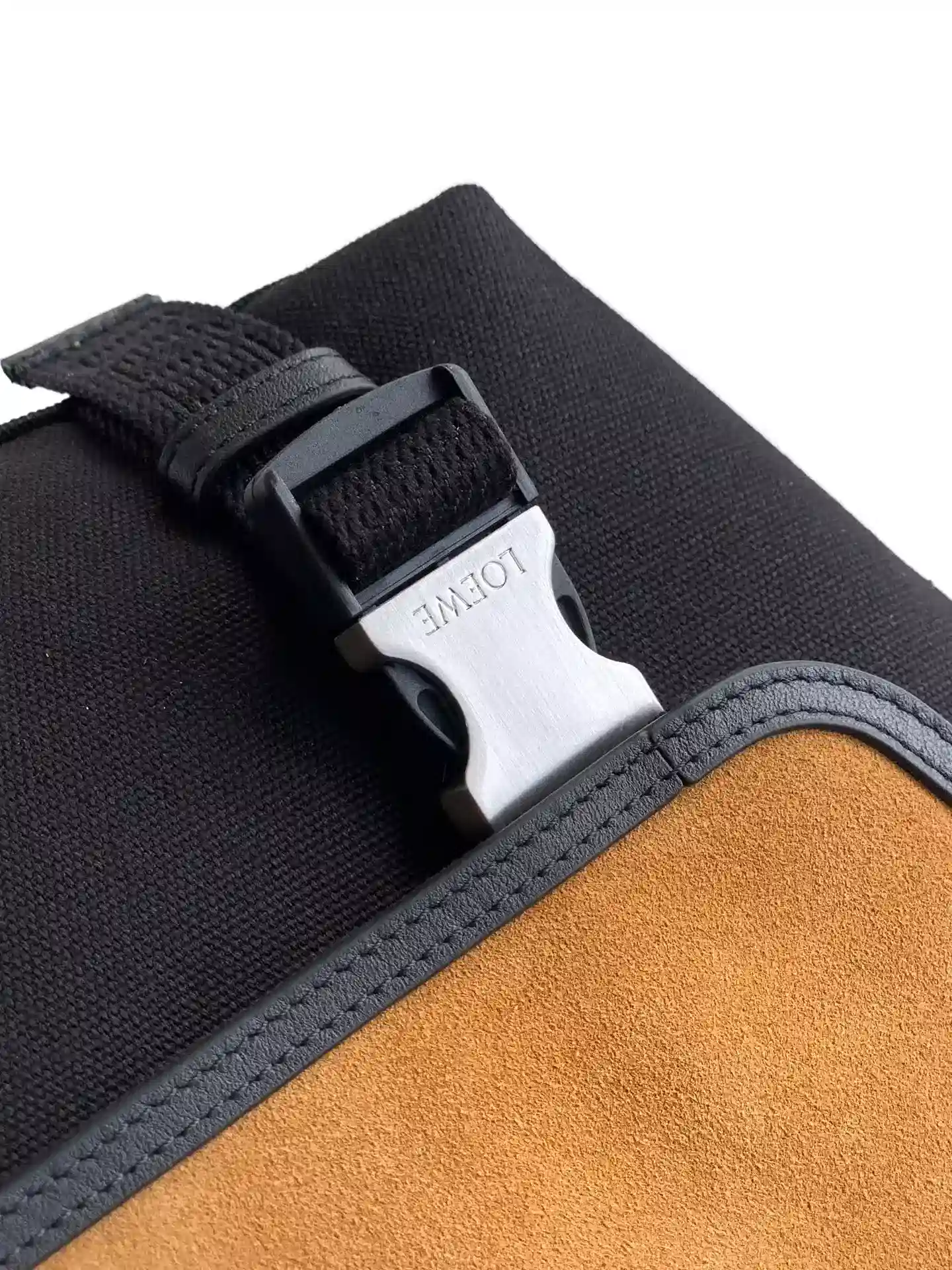Loewe Flex Gold Canvas and Suede Crossbody Bag product photo from LabelPicks