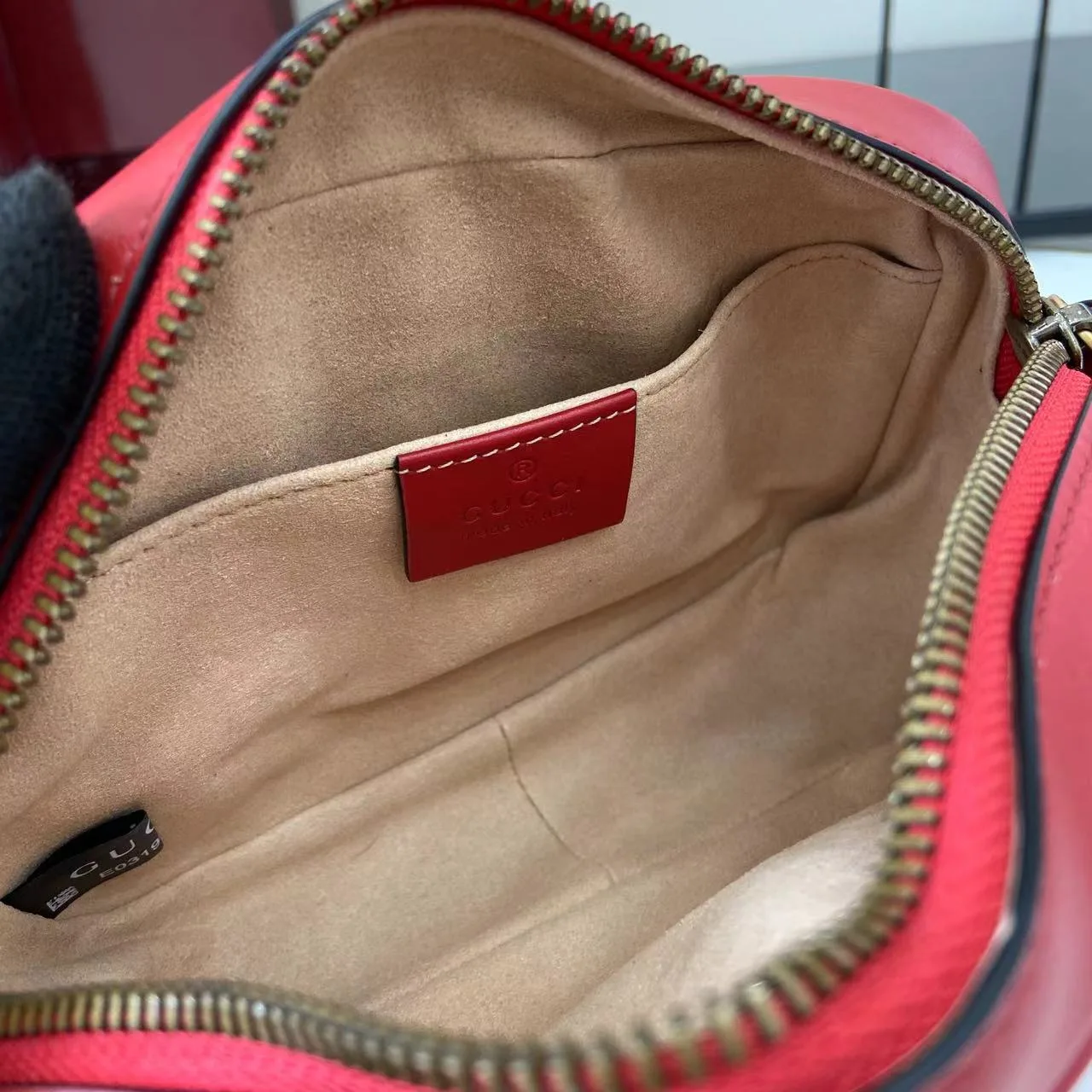 Gucci Marmont Red GG Supreme Canvas Crossbody Bag product photo from LabelPicks