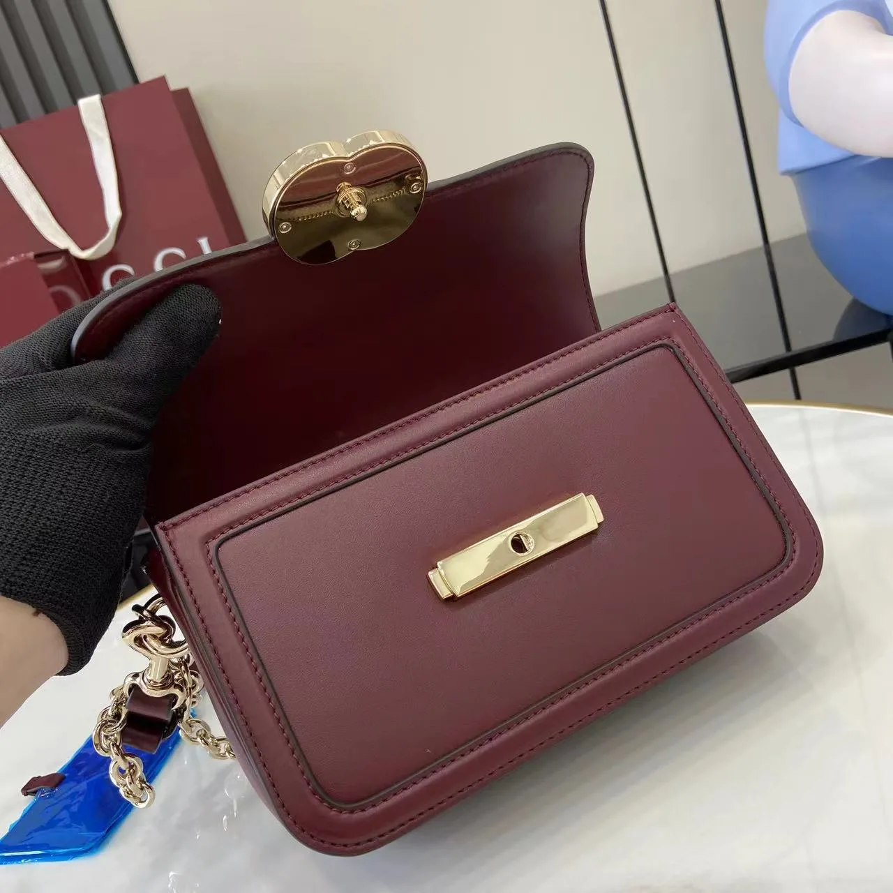 Gucci Red Smooth Leather Crossbody Bag product photo from LabelPicks