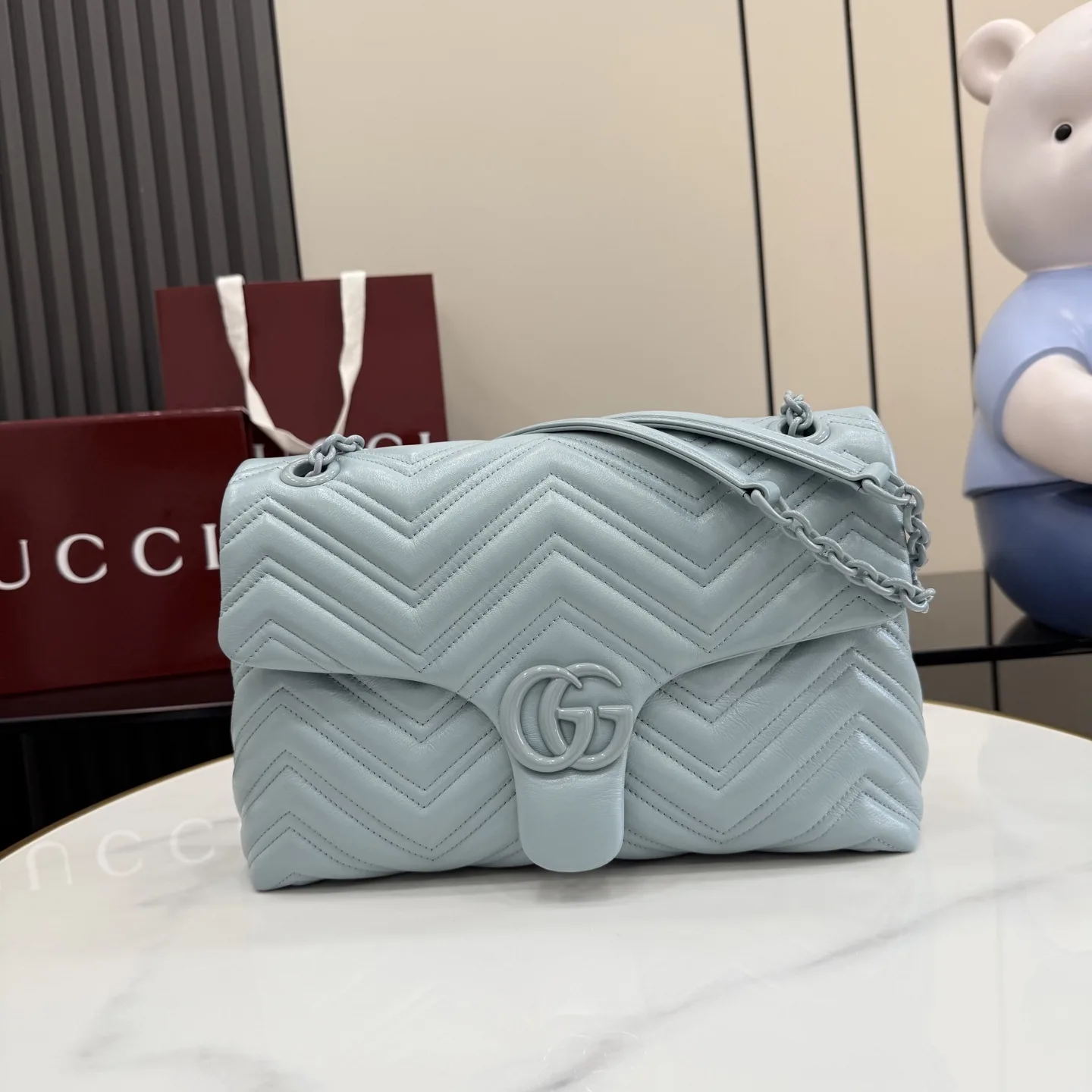 Gucci Blue Marmont GG Supreme Canvas Shoulder Bag product photo from LabelPicks