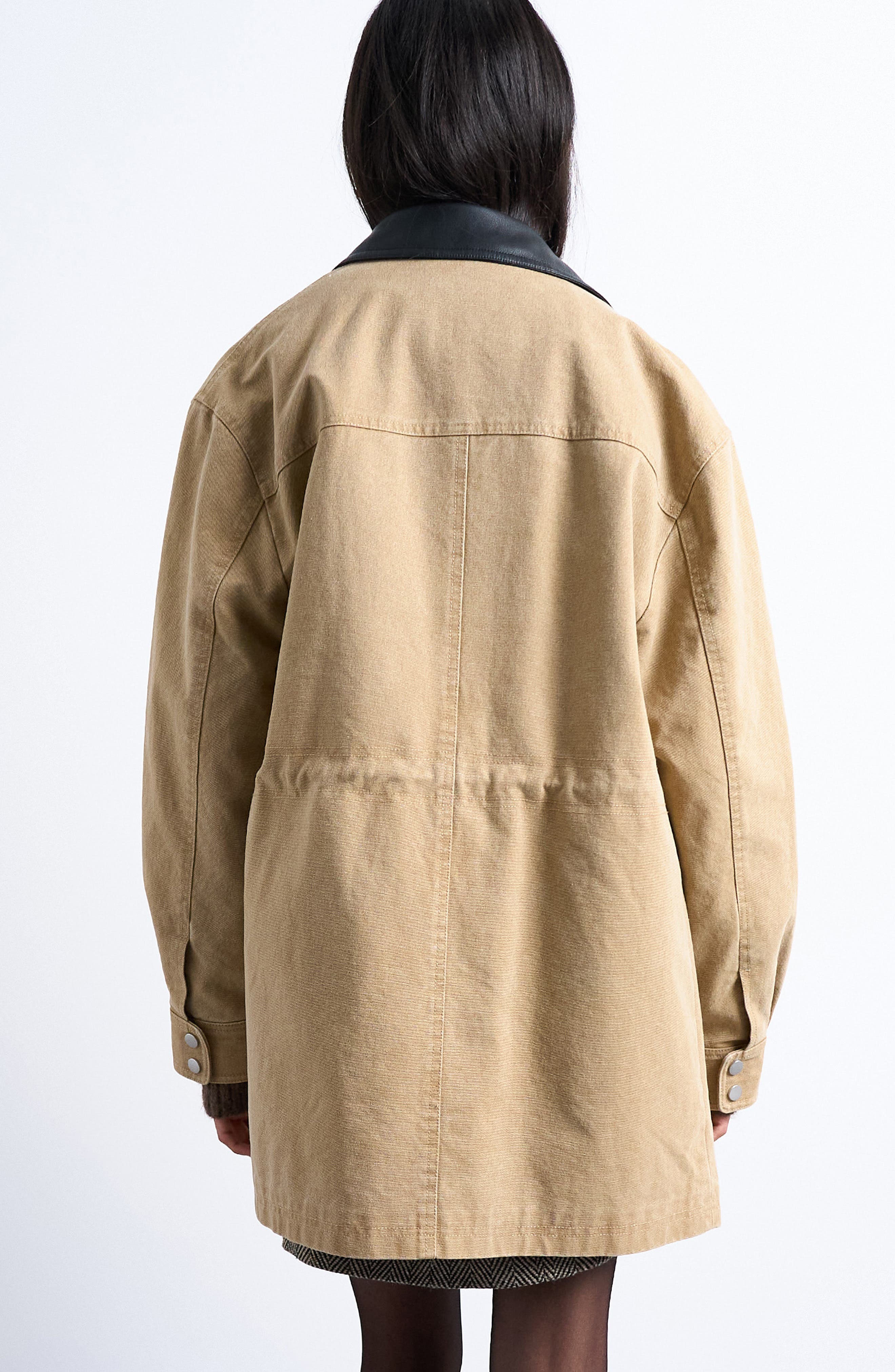 Topshop Cotton Blend Barn Jacket