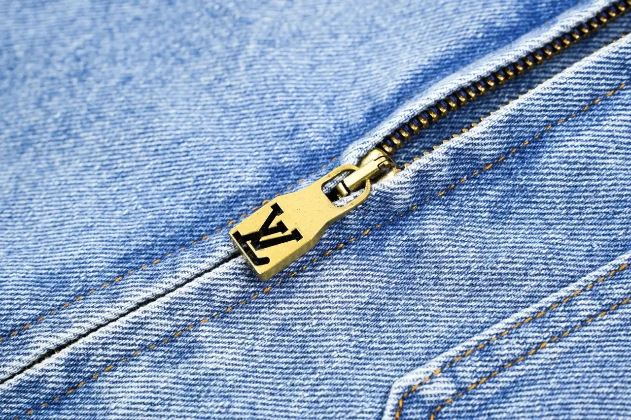 Louis Vuitton Light Blue Monogram Letter Stitch Zip Denim Jacket product photo from LabelPicks