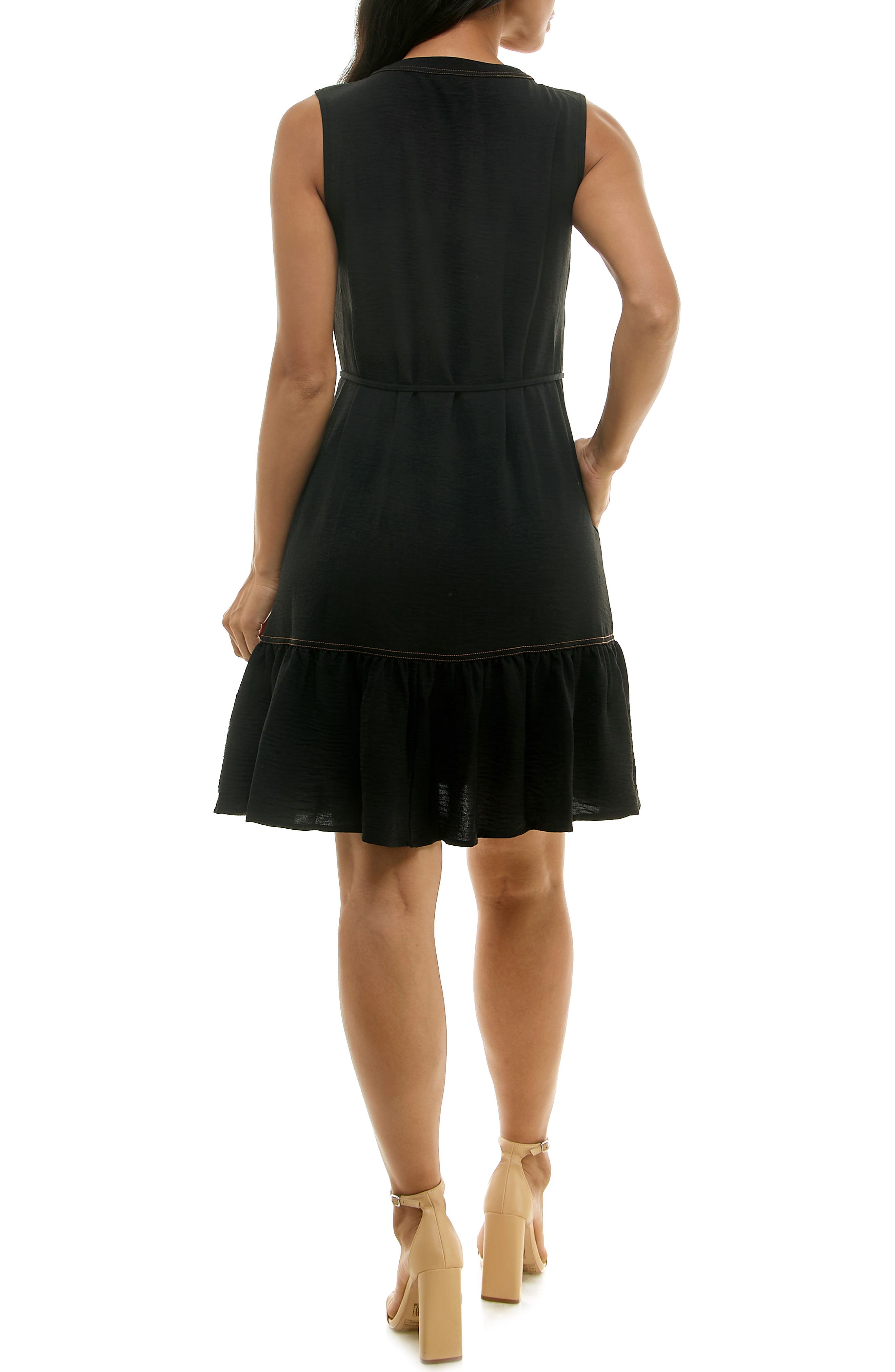 Nina Leonard Tie Waist Shirtdress