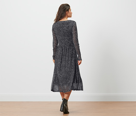 Gepunktetes Mesh-Kleid