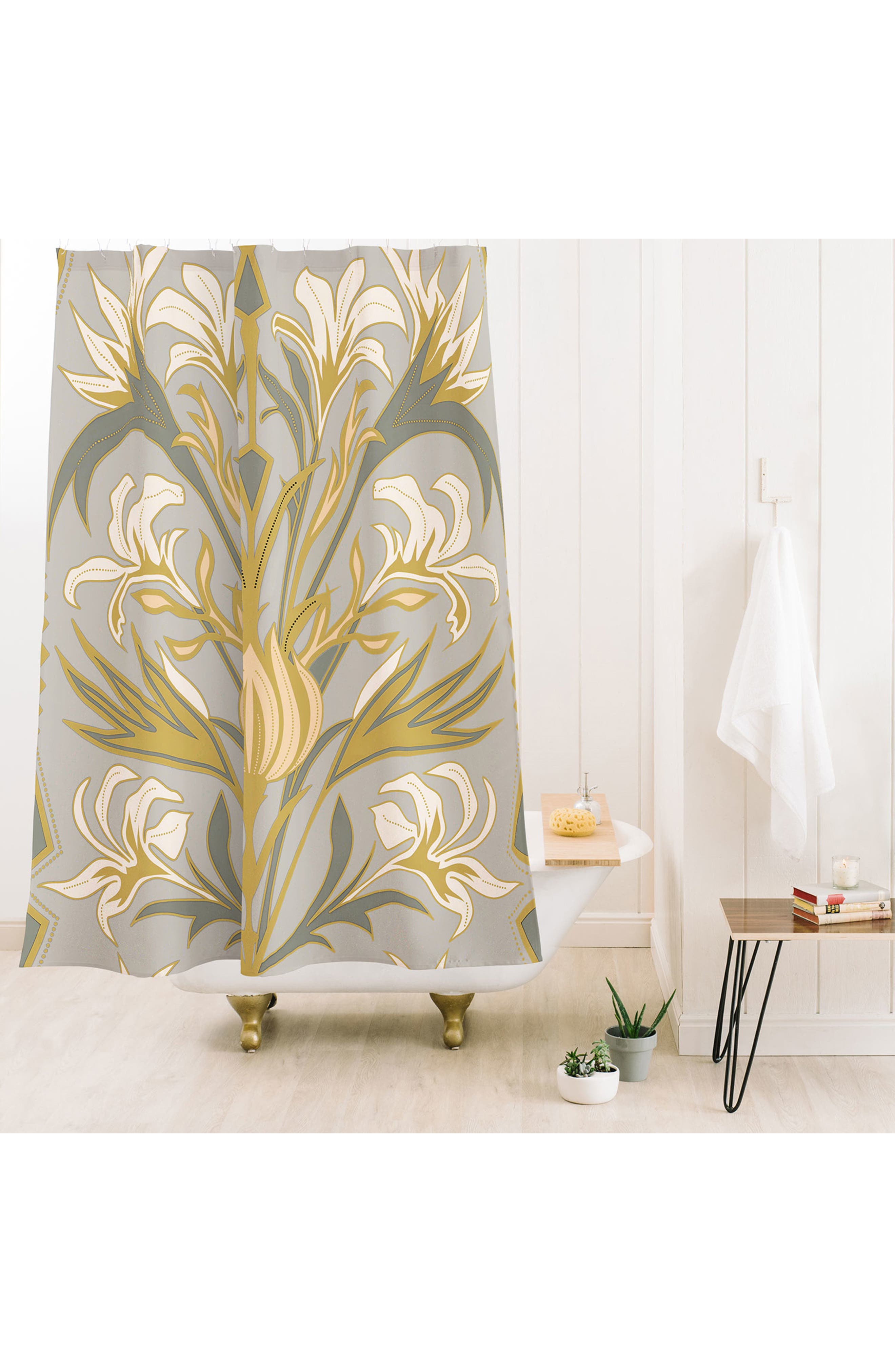 Deny Designs Art Deco Flowers Shower Curtain