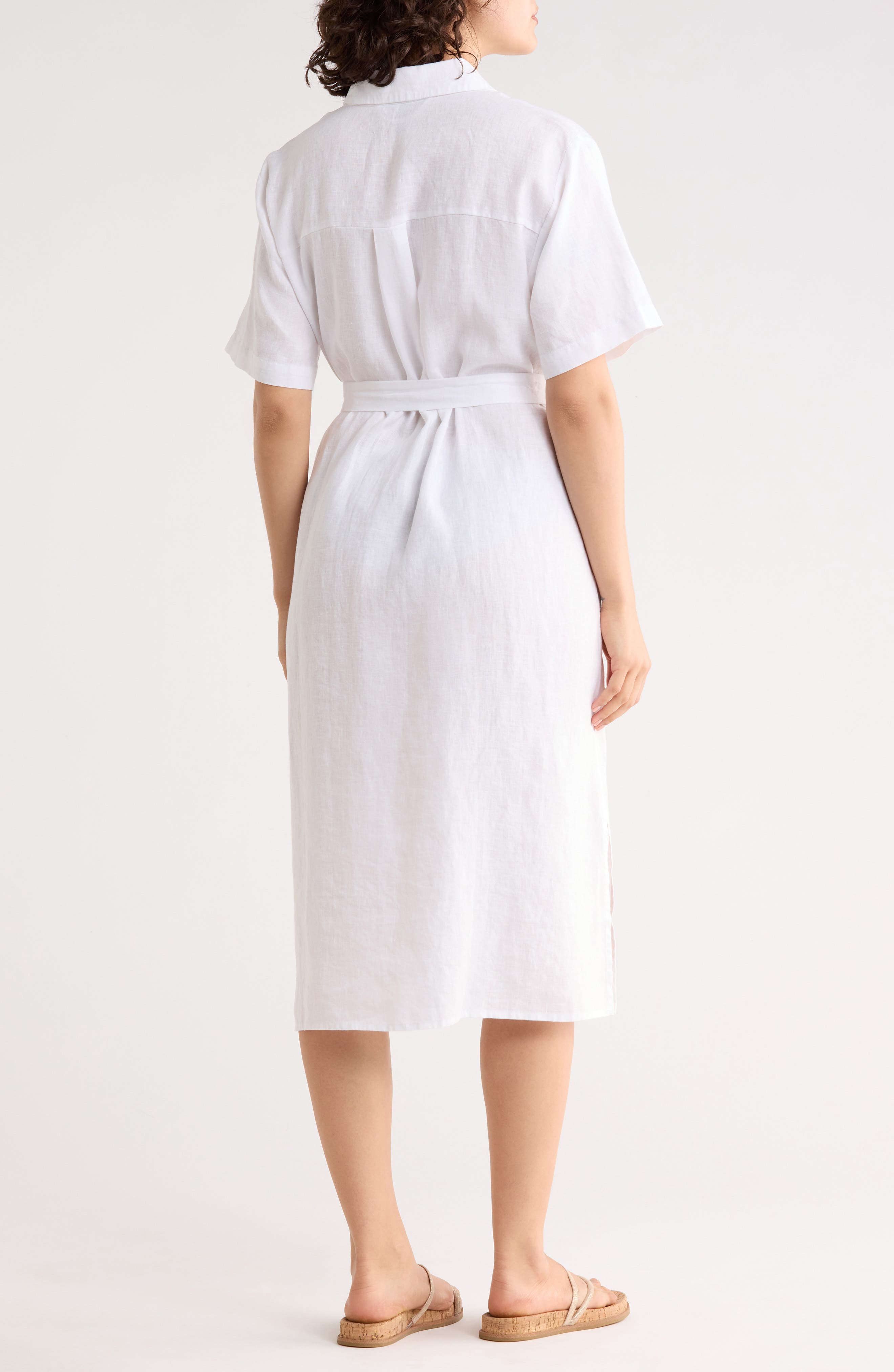 Eileen Fisher Classic Collar Organic Linen Dress