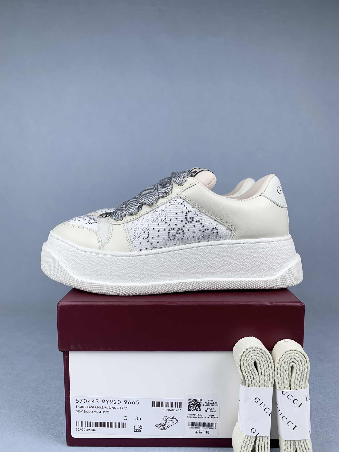 Gucci Re-Web sneaker with crystal chain