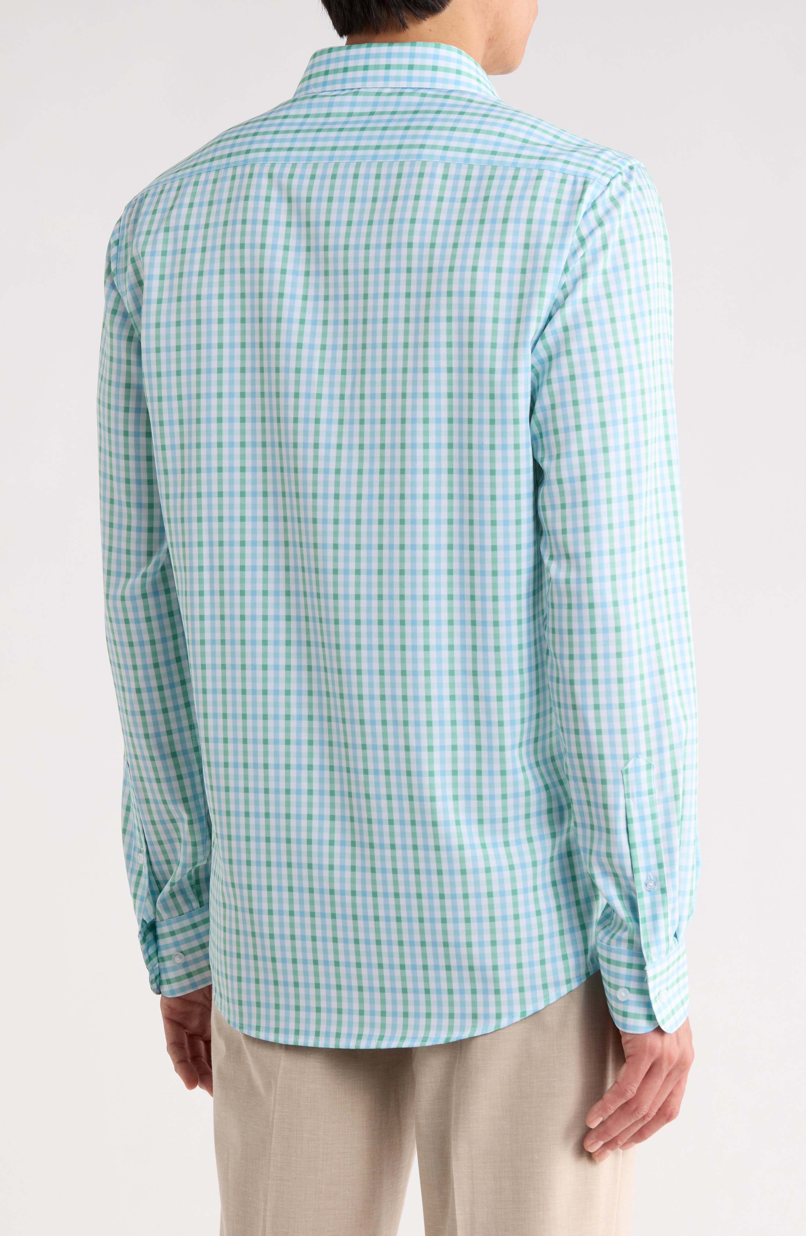 Nautica Check Print Slim Fit Dress Shirt