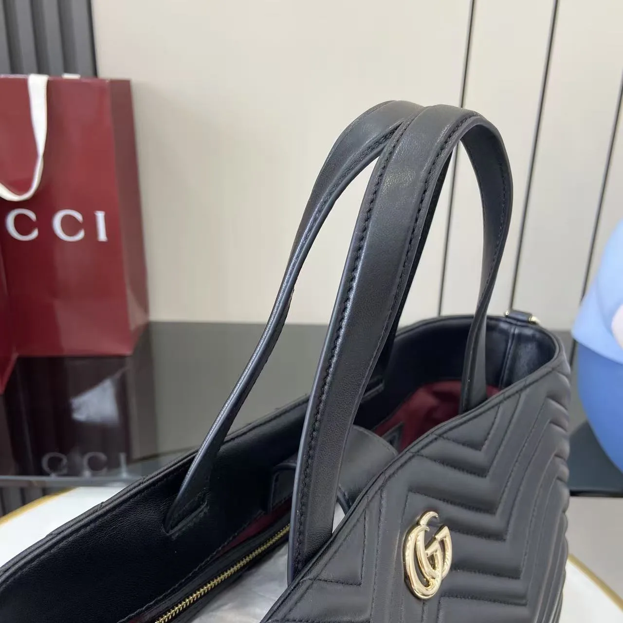 Gucci Marmont Black GG Supreme Canvas Tote Bag product photo from LabelPicks