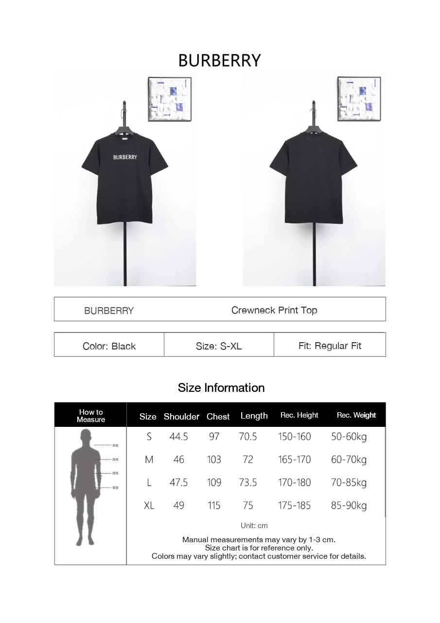 Burberry Black Letter Print Cotton Crewneck T-Shirt product photo from LabelPicks