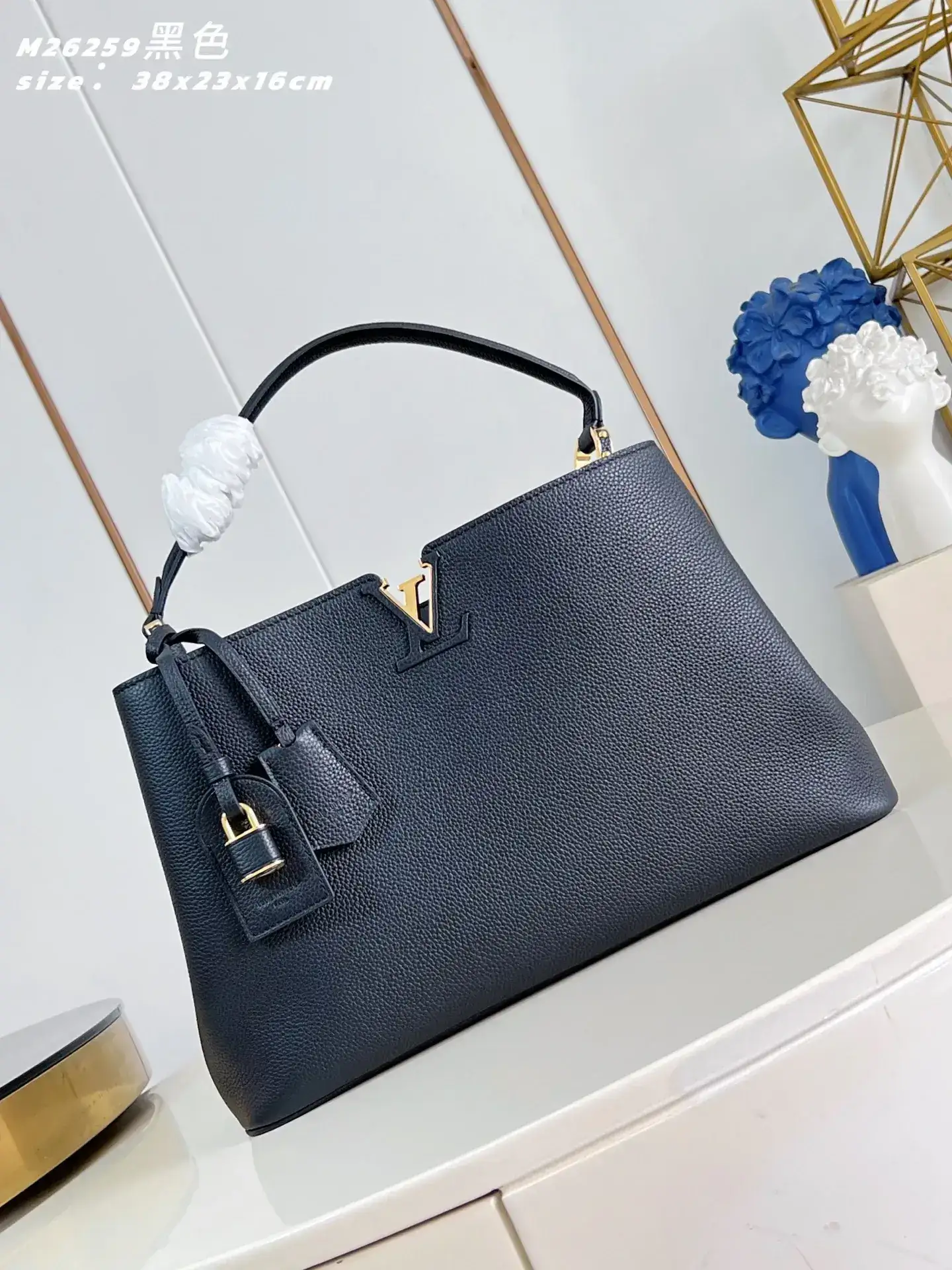 Louis Vuitton Black Capucines Calfskin Top Handle Bag product photo from LabelPicks
