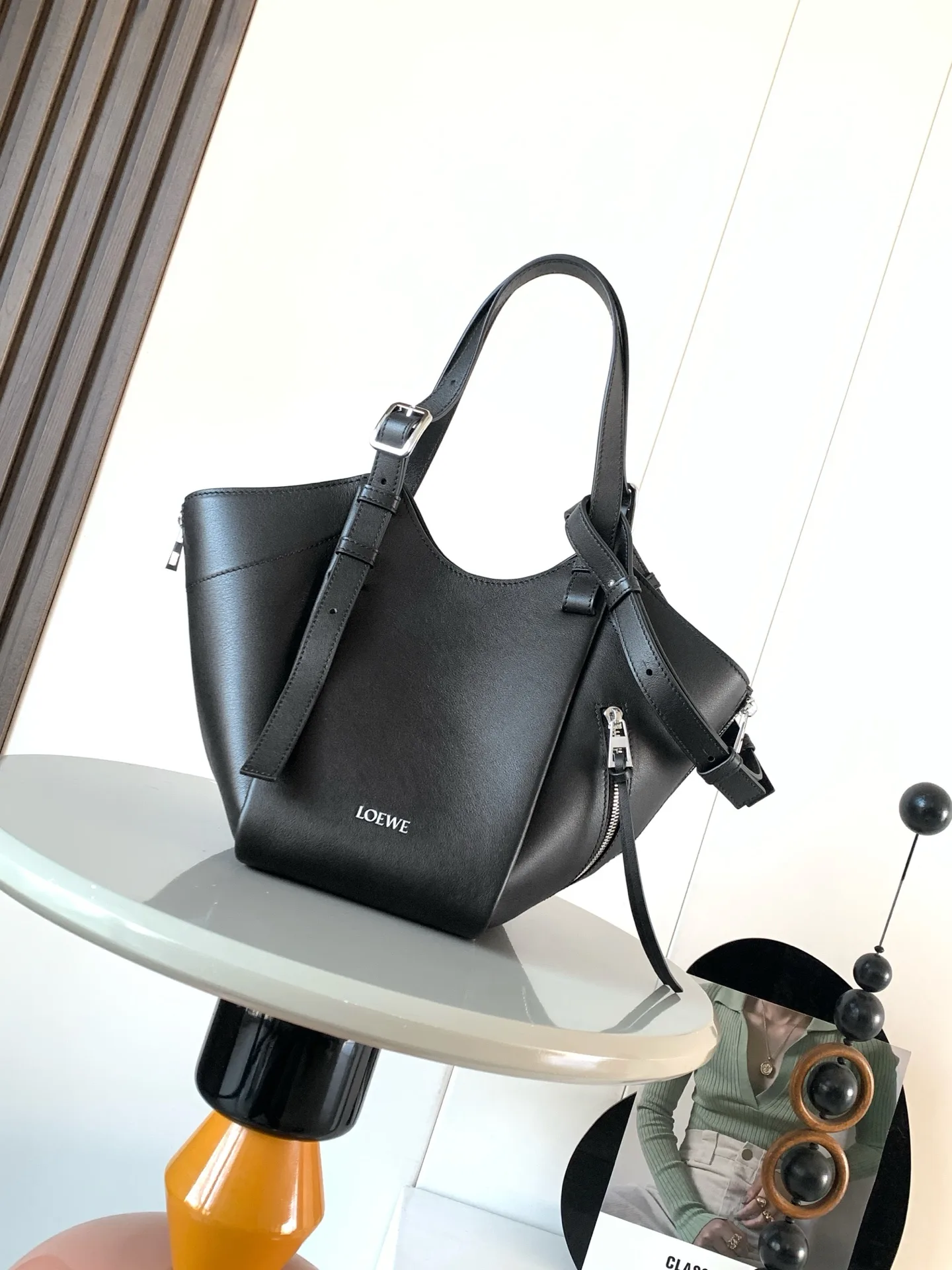 Loewe Hammock Black Calfskin Top Handle Bag product photo from LabelPicks