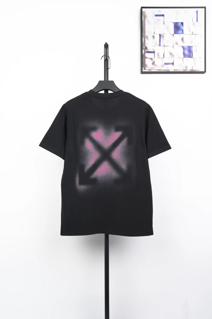 Off-White Black Pink Purple Spray Arrow T-Shirt product photo from LabelPicks