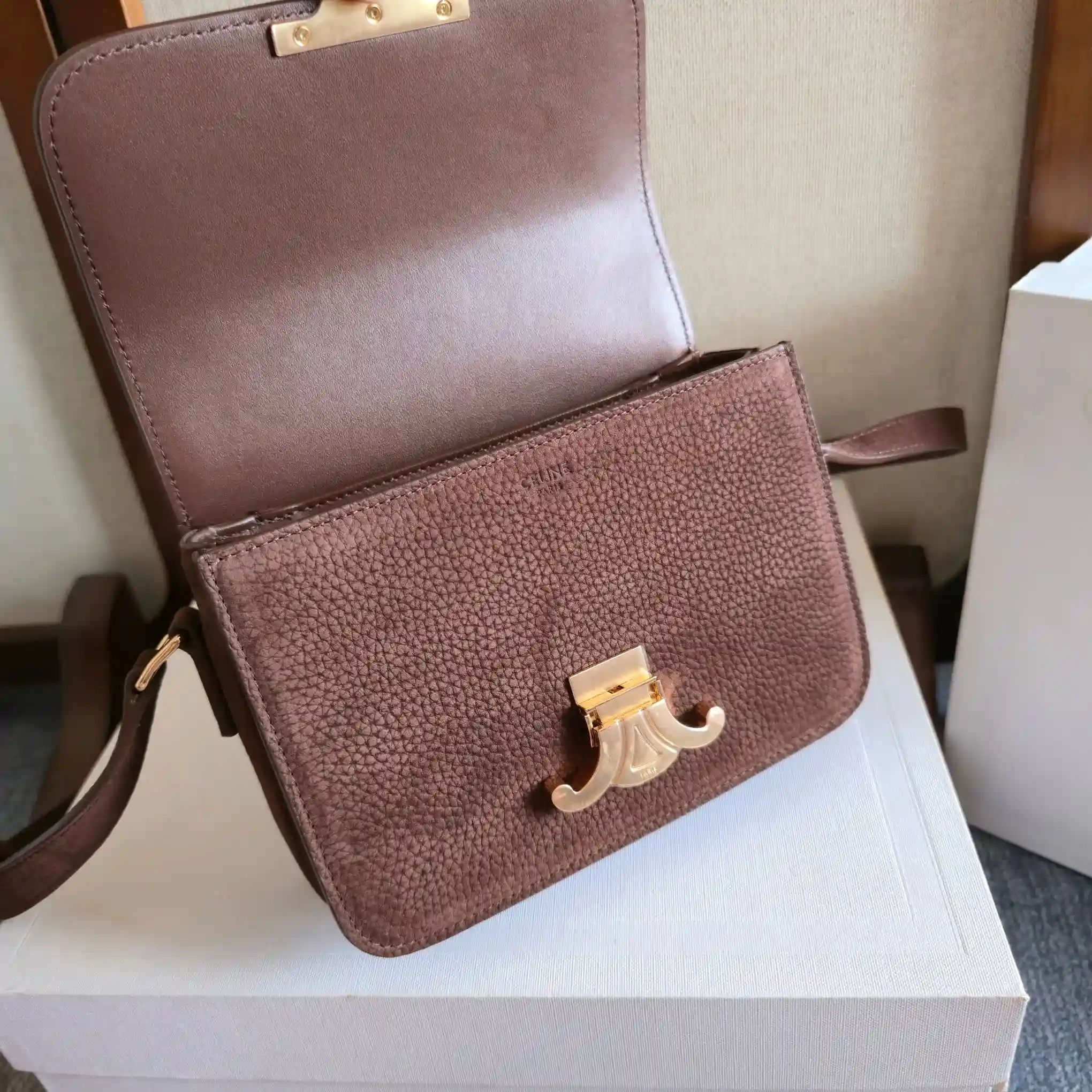 Celine Calfskin Triomphe Crossbody Bag product photo from LabelPicks