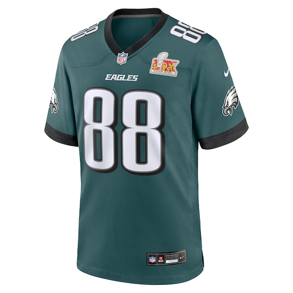 Dallas Goedert Philadelphia Eagles Nike Super Bowl LIX Game Player Jersey - Midnight Green