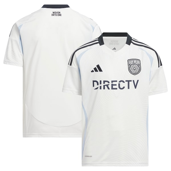 San Diego FC adidas Youth 2025 Woven Into One Replica Jersey - White