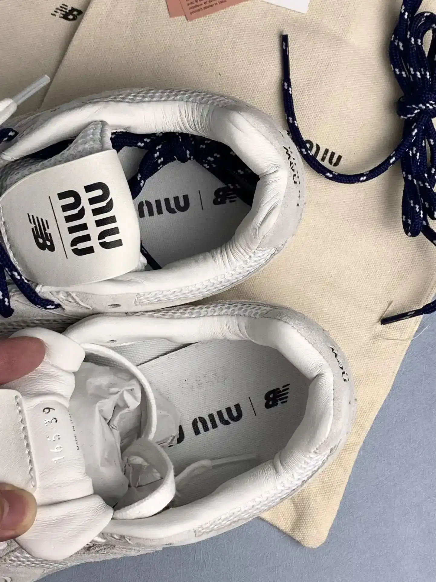 New Balance X Miu Miu 530 suede and mesh sneakers product photo from LabelPicks